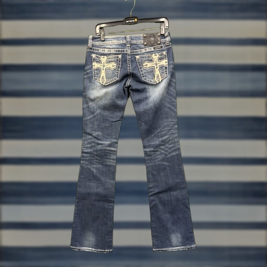 Miss Me VINTAGE Miss Me Jeans Women's Bootcut Denim 28 Dark Blue Embellished Grunge 2000s Punk Womens Size 28" / US 6 / IT 42 - 1 Thumbnail