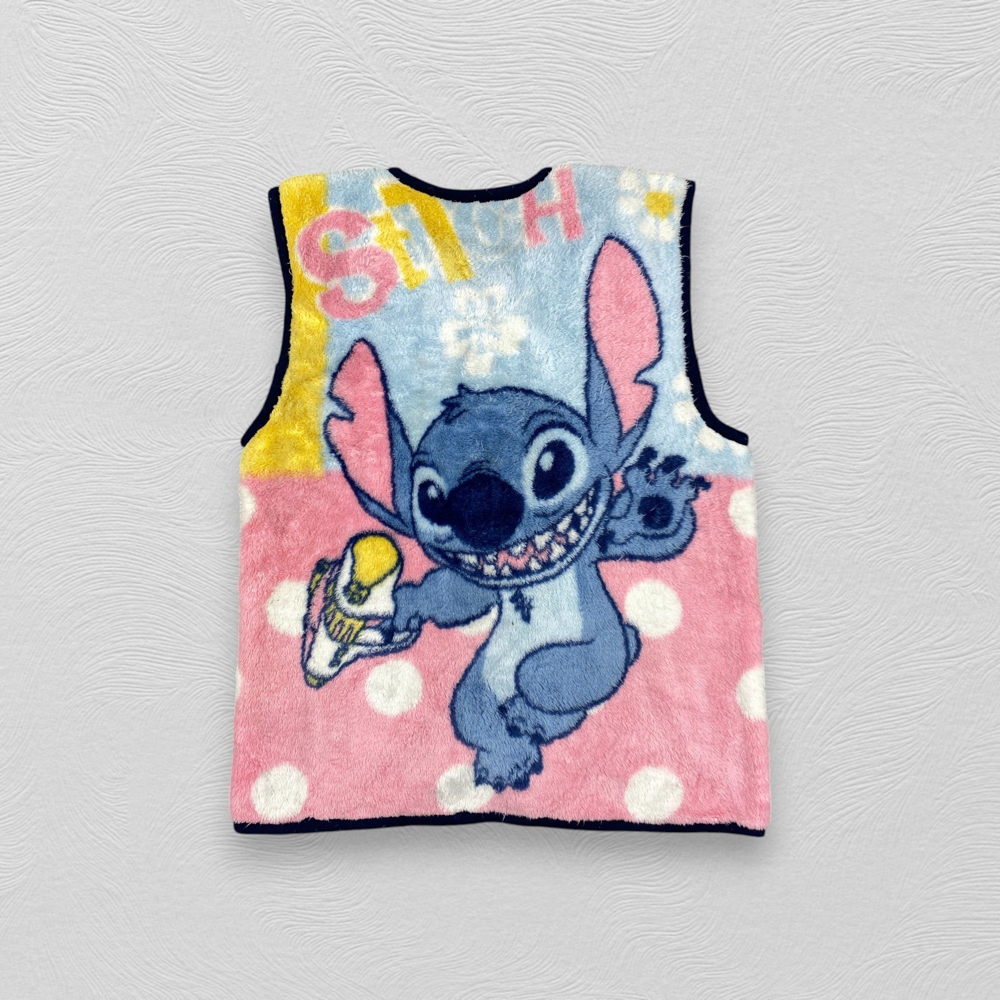 Beauty Beast Vintage Japanese Brand Cartoon Stich Fleece Vest -J282 Size US M / EU 48-50 / 2 - 2 Thumbnail