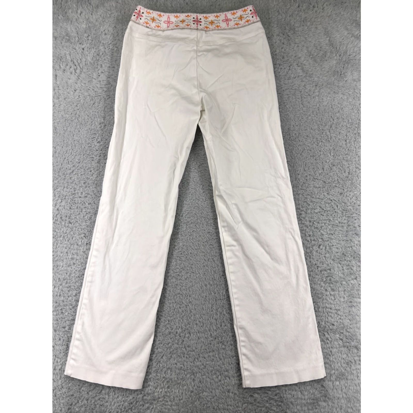 Talbots Talbots Pants Womens 6 White Floral Waist Pockets Vintage Made USA Outdoors Size 28" / US 6 / IT 42 - 2 Thumbnail