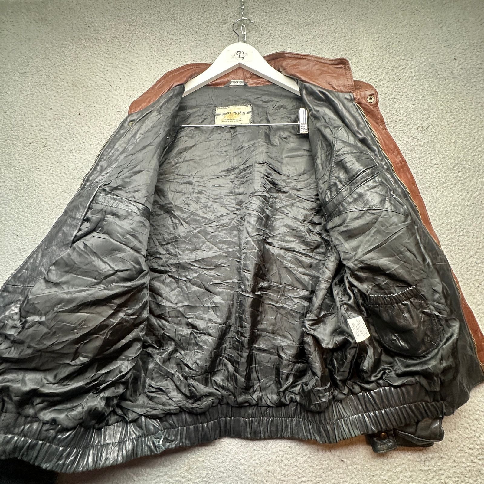Vera Pelle Vintage Vera Pelle Leather Bomber Biker Jacket Mens 56 XL Size US XL / EU 56 / 4 - 14 Thumbnail