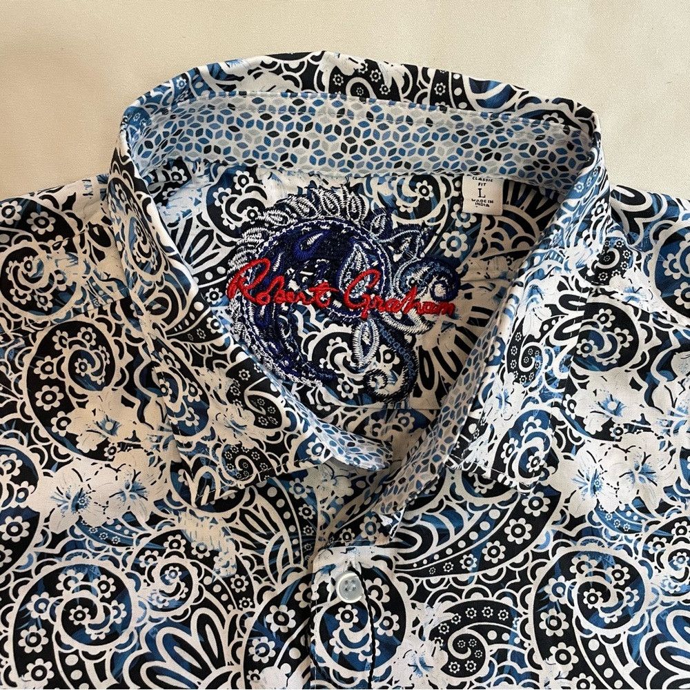 Robert Graham NWT New $198 Robert Graham Tower Paisley Floral Print Shirt Size US L / EU 52-54 / 3 - 9 Thumbnail