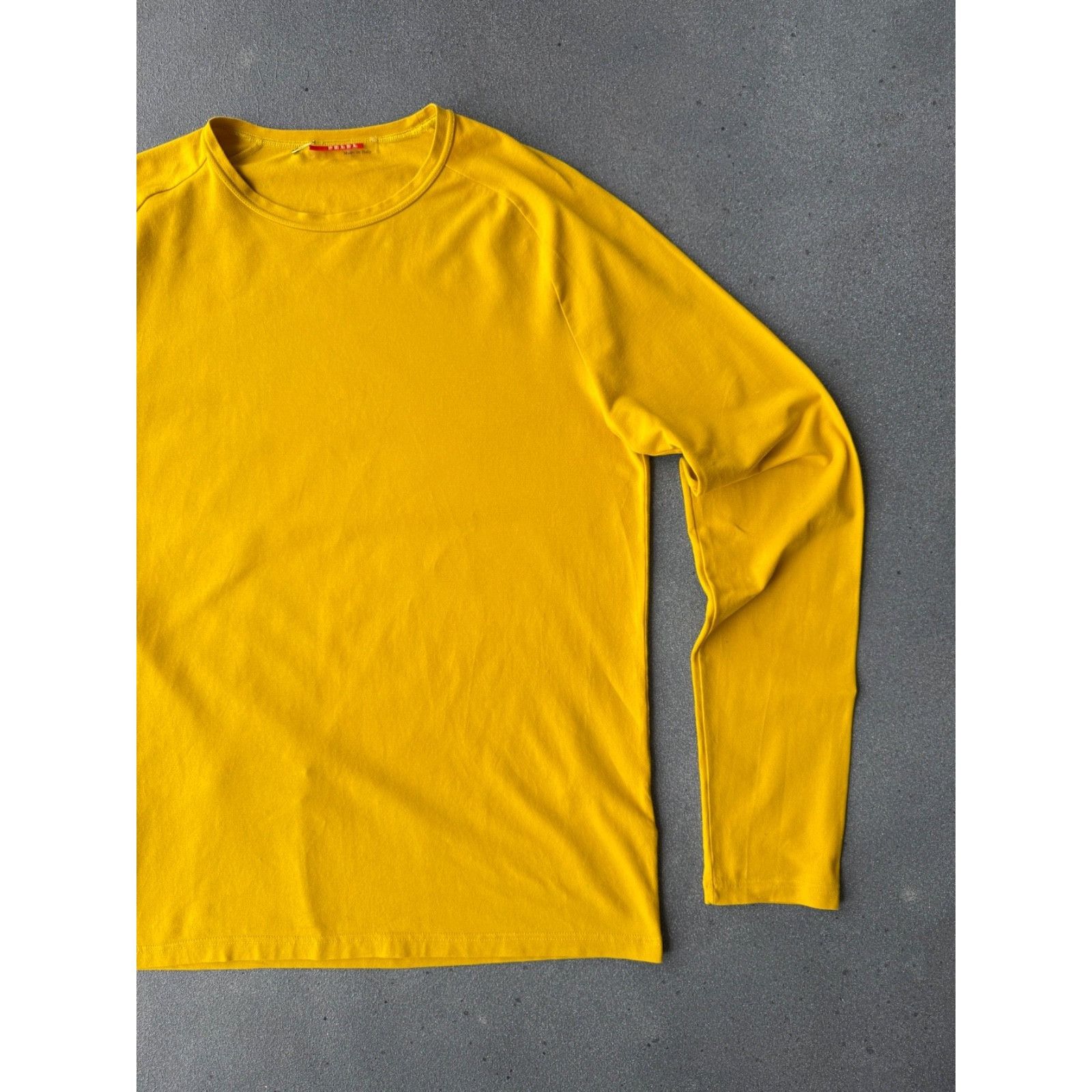 Prada Prada Long Sleeve Red Tab T-shirt Yellow Mens Size S Size US S / EU 44-46 / 1 - 13 Thumbnail