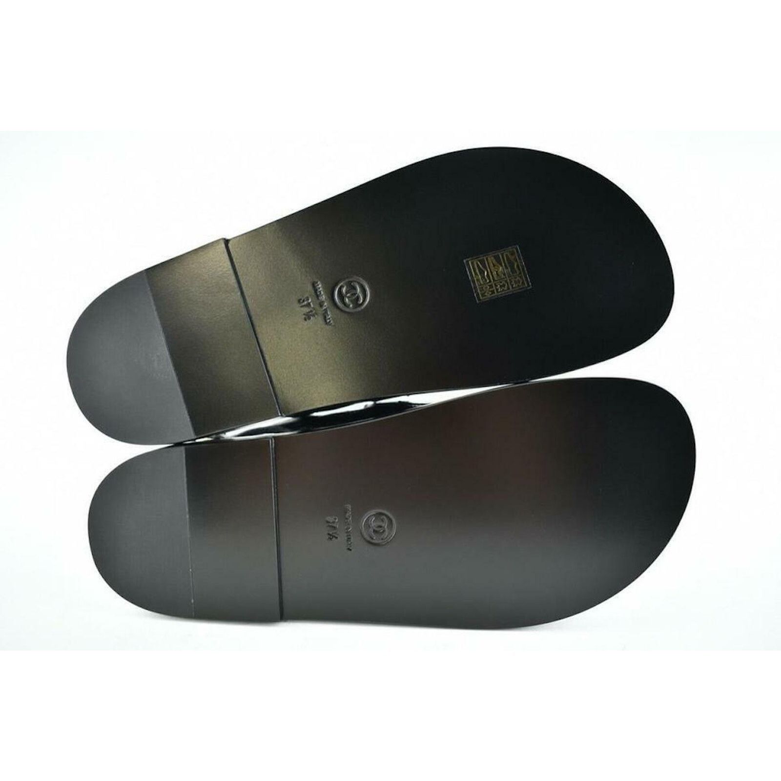 Chanel Chanel REV Black Caviar Gold CC Logo Mule Slide Strap Size US 7.5 / IT 37.5 - 12 Thumbnail