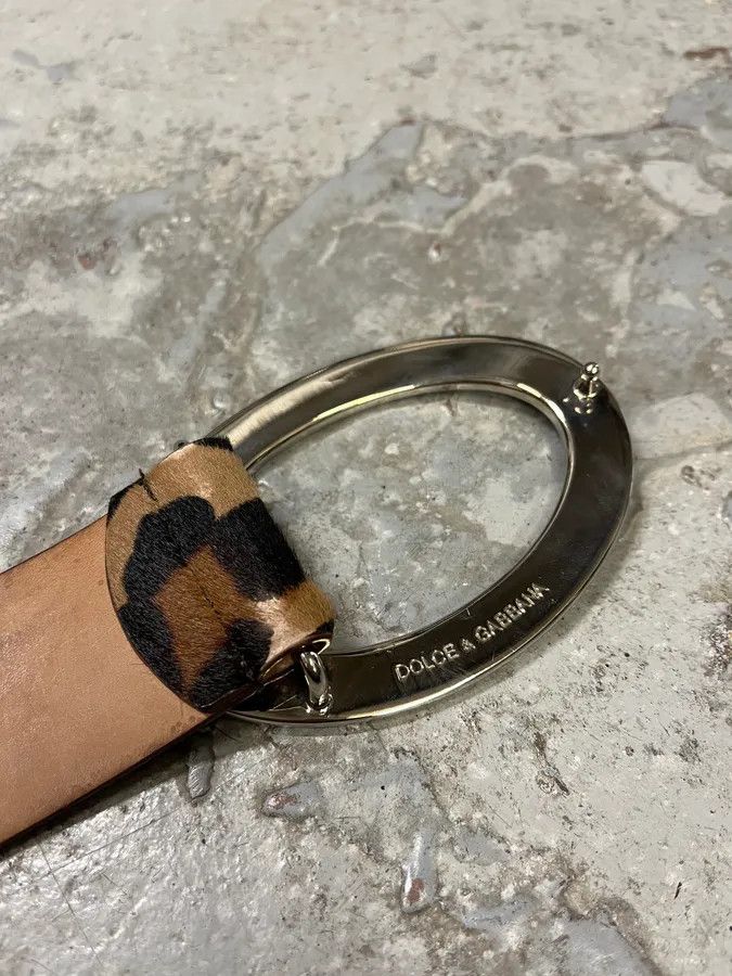 Dolce & Gabbana 2000s Dolce & Gabbana Pony Hair Leopard Leather Belt Size ONE SIZE - 7 Thumbnail