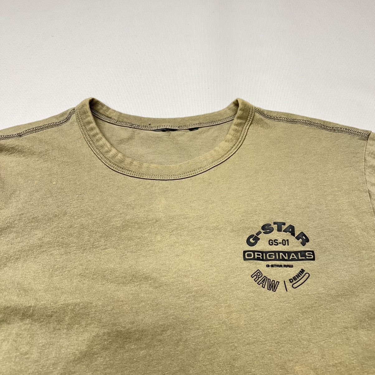 G-Star G Star Tee Shirt Green Logo Olive Raw Denim Originals Army Size US M / EU 48-50 / 2 - 2 Thumbnail