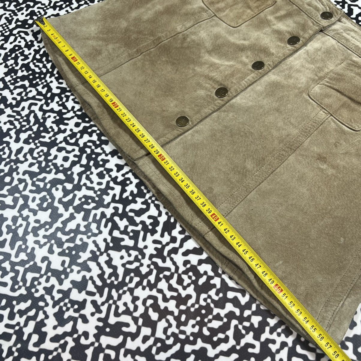Japanese Brand Vintage Y2K Fishbone Leather Mini Skirt Japanese 90s Style Size 27" / US 4 / IT 40 - 17 Thumbnail