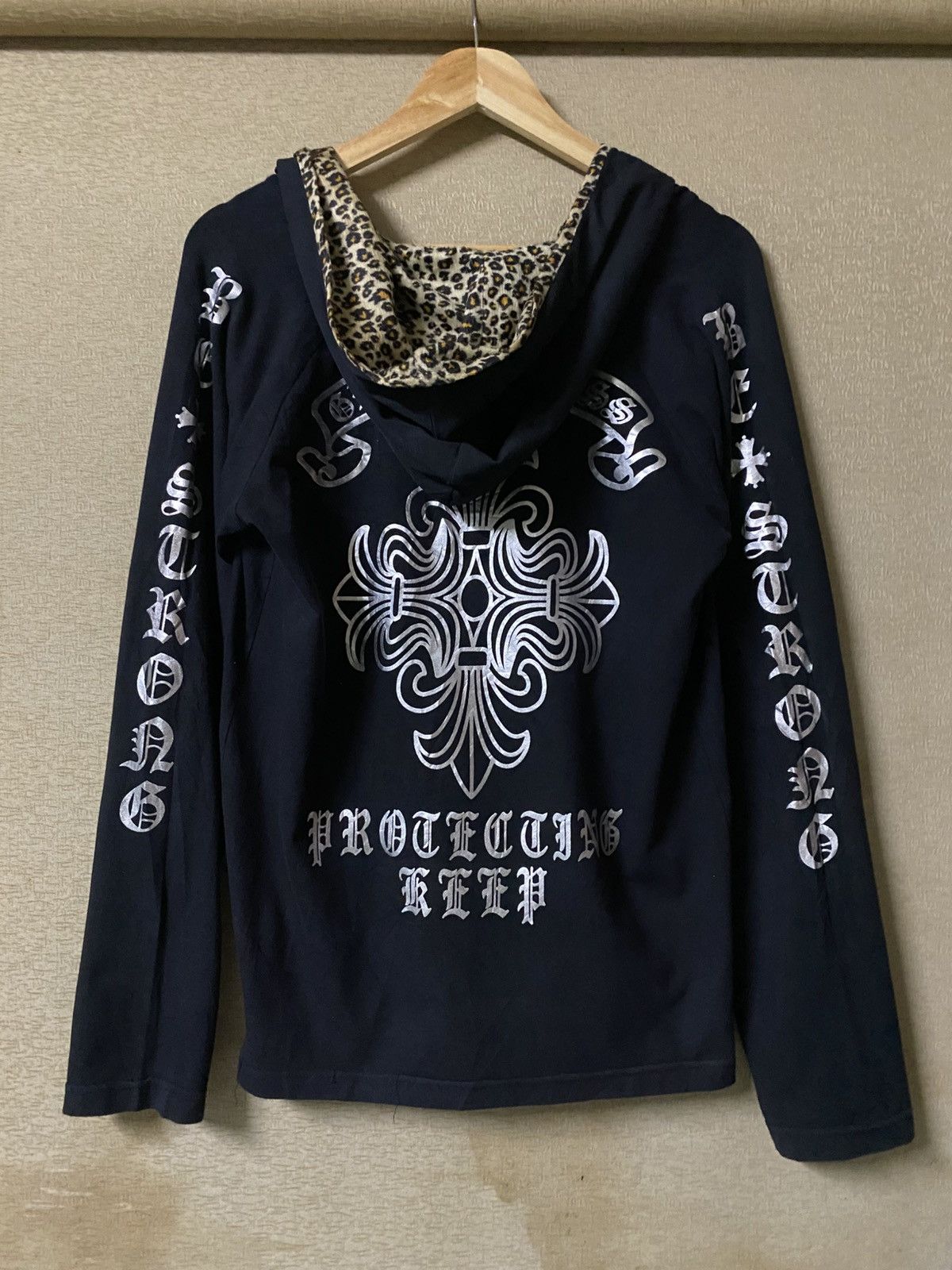 Pre-owned If Six Was Nine X Le Grande Bleu L G B Defective Struct Tribal Cross Leopard Chrome Heart Inspired In Black
