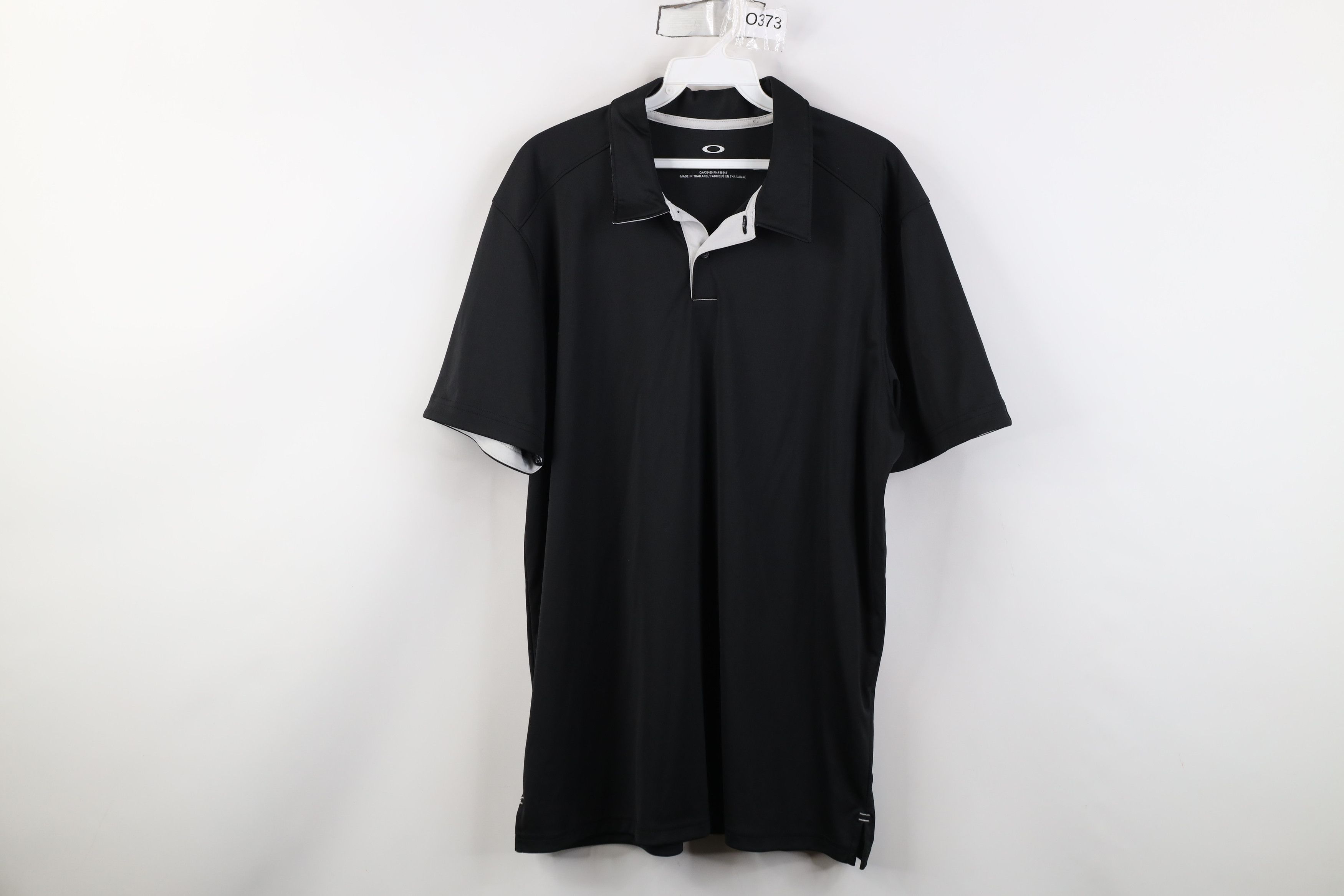 Oakley Vintage Y2K Oakley Spell Out Knit Collared Golf Polo Black Size US L / EU 52-54 / 3 - 1 Thumbnail