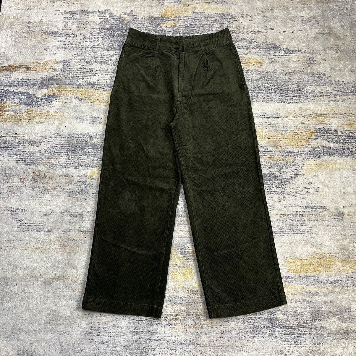 Japanese Brand Season Reason pleated Corduroy wide leg pants Size US 30 / EU 46 - 1 Thumbnail