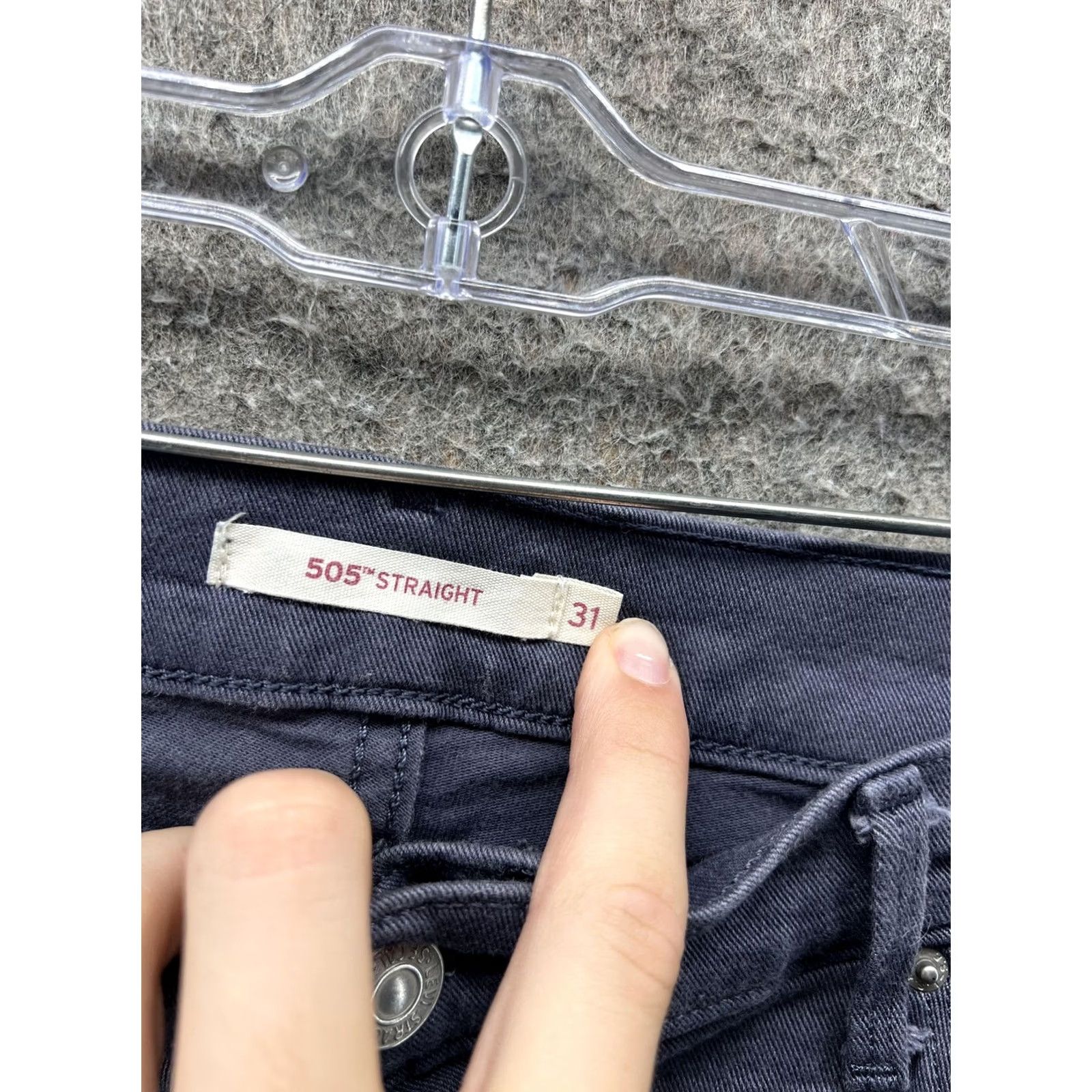 Levi's Levis 505 Jeans Mens 32x30 Blue Regular Fit Straight Denim Dark Wash Casual - Men - 32x30 - Dark Blue - 505 Straight - Zip - Cotton - Regular Size US 31 - 2 Thumbnail