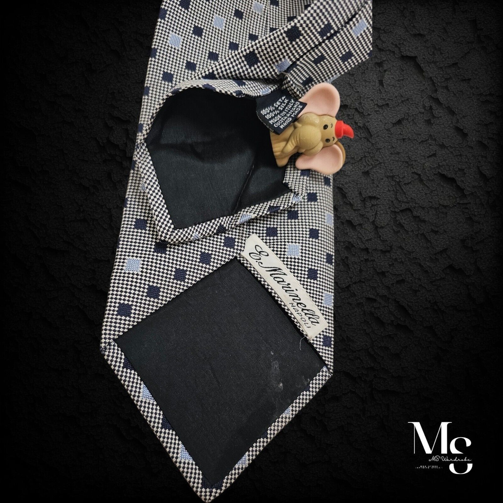 E. Marinella E. MARINELLA XL Gray Geometric Silk Tie Hand Made In Italy W Size ONE SIZE - 4 Thumbnail