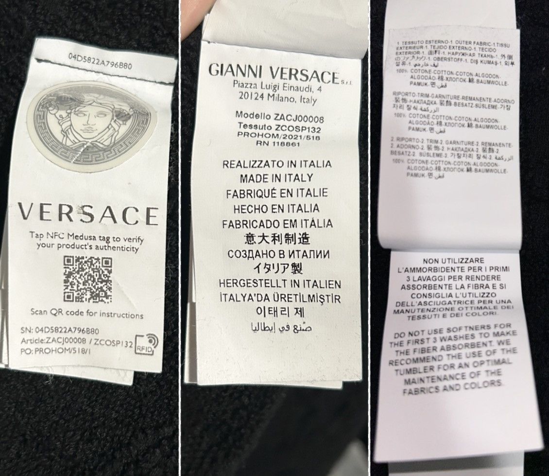 Versace Versace Medusa Amplified Black Cotton Bathrobe Unisex XL Size ONE SIZE - 13 Thumbnail