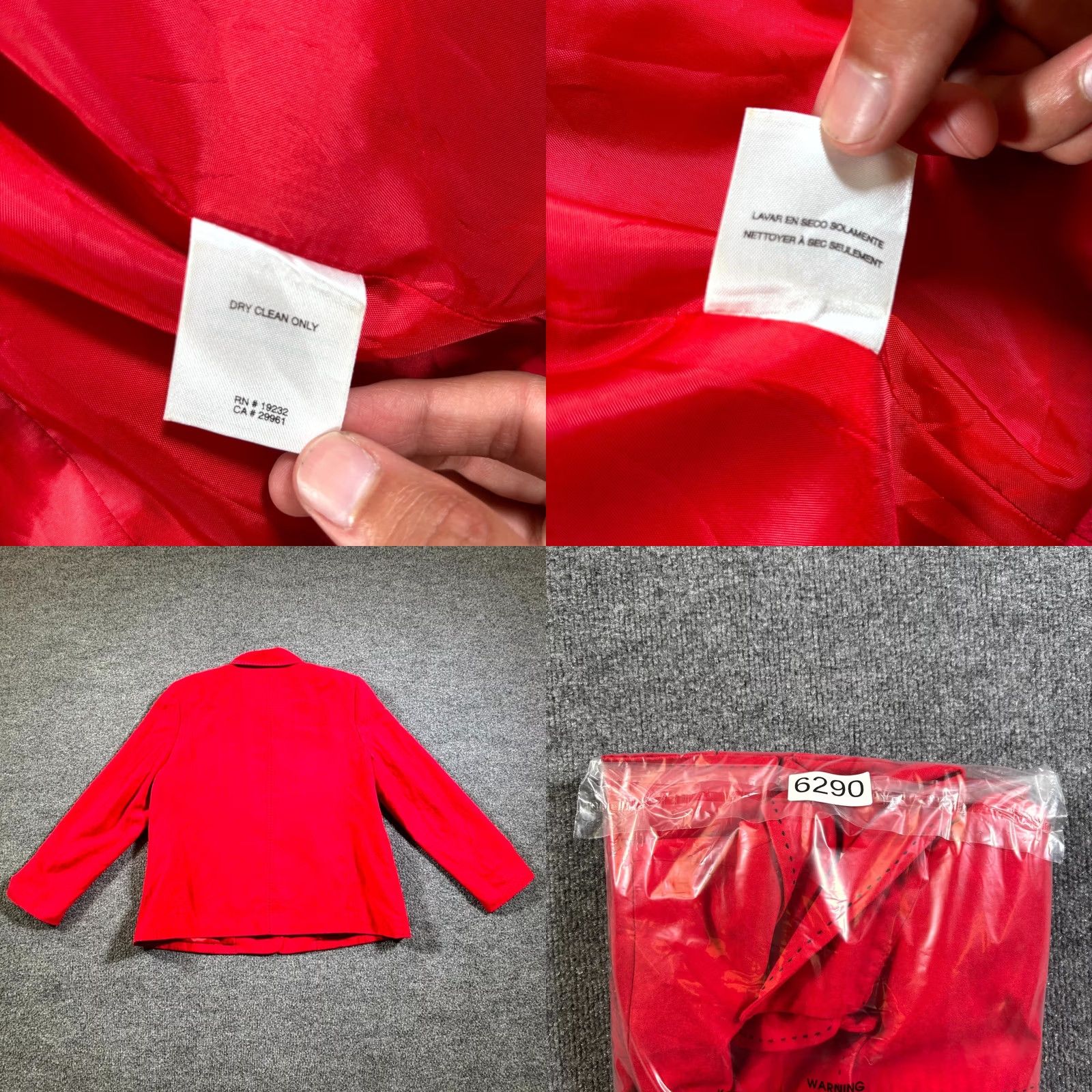 Vintage Alfred Dunner Basic Jacket Womens 16 Red Polyester Fleece-Lined Button-Up Jacket Size XXL / US 16-18 / IT 52-54 - 9 Thumbnail