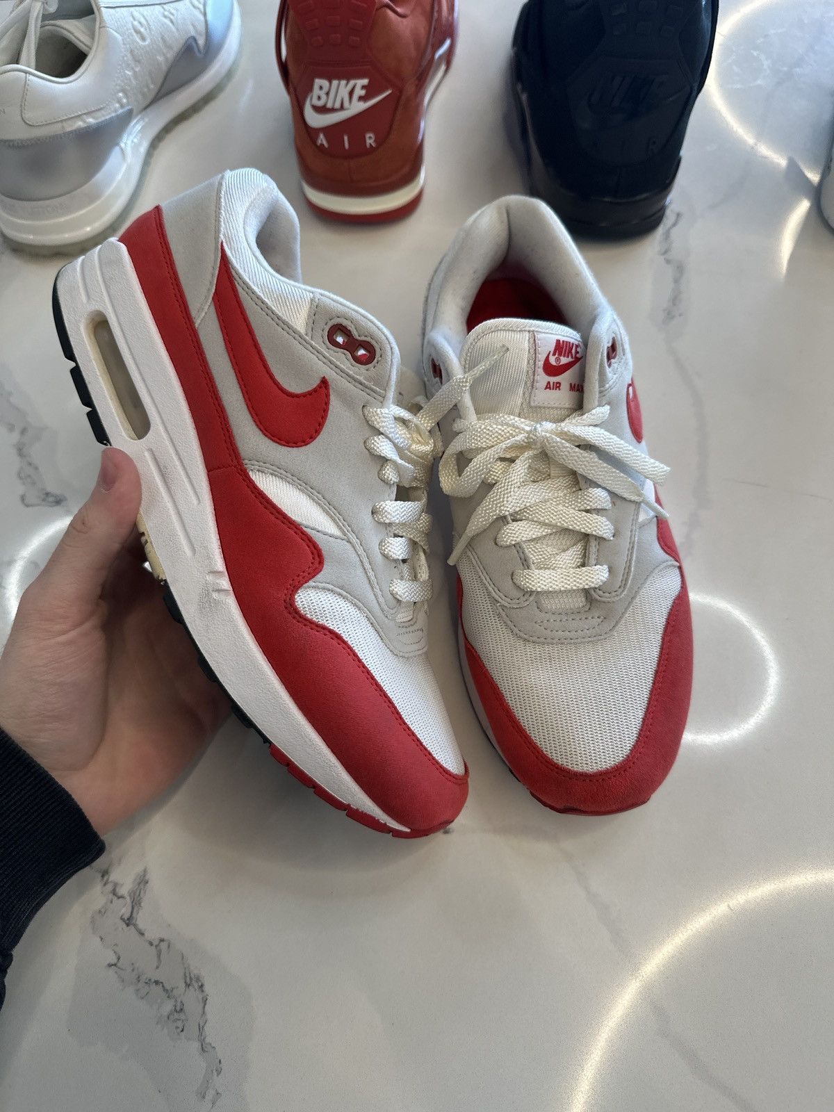 Nike Nike Air Max 1 Anniversary Red White Size US 9.5 / EU 42-43 - 1 Thumbnail