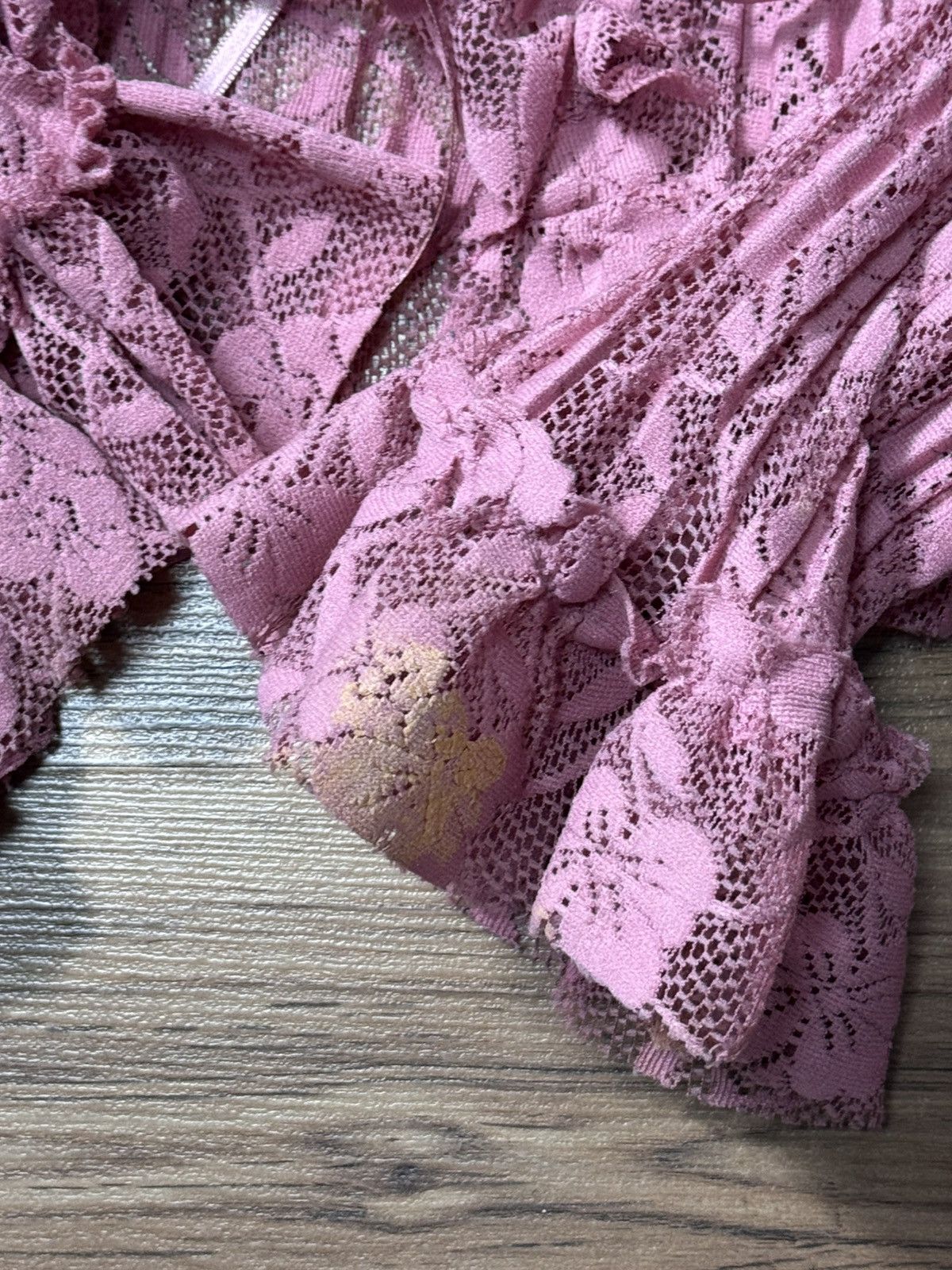 Vintage VINTAGE 2000s LACE WITH RUCHES BLOUSE Size S / US 4 / IT 40 - 9 Thumbnail