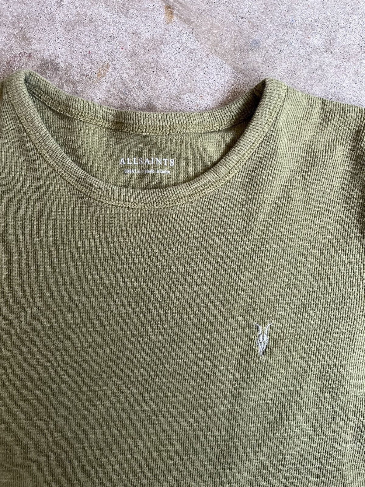 Allsaints Allsaints Green Knit Tee Embroidered Logo Size US S / EU 44-46 / 1 - 2 Thumbnail