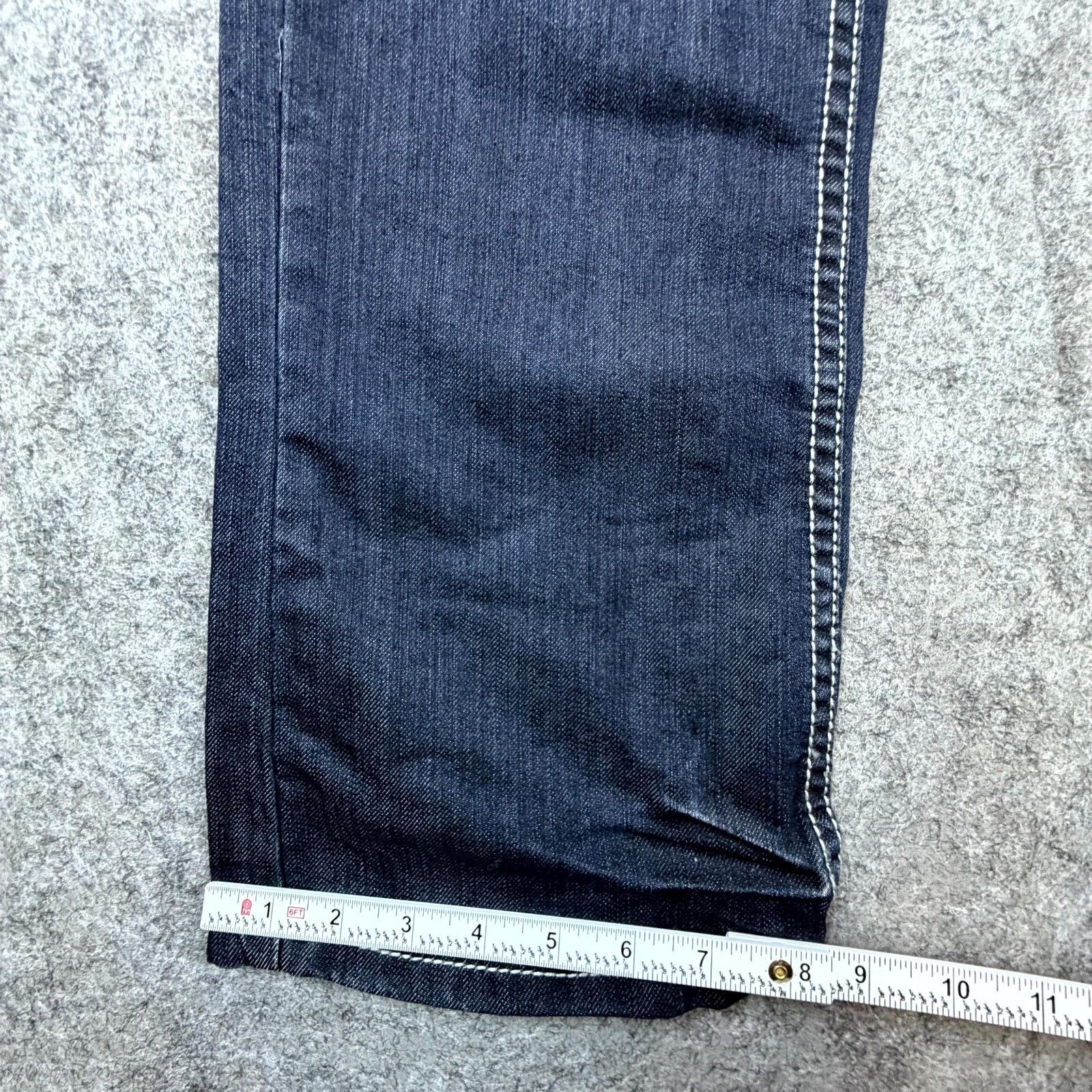 Carbon Carbon Black Jeans 28 Blue Straight Flap Pocket Y2K Grunge Size 28" / US 6 / IT 42 - 5 Thumbnail