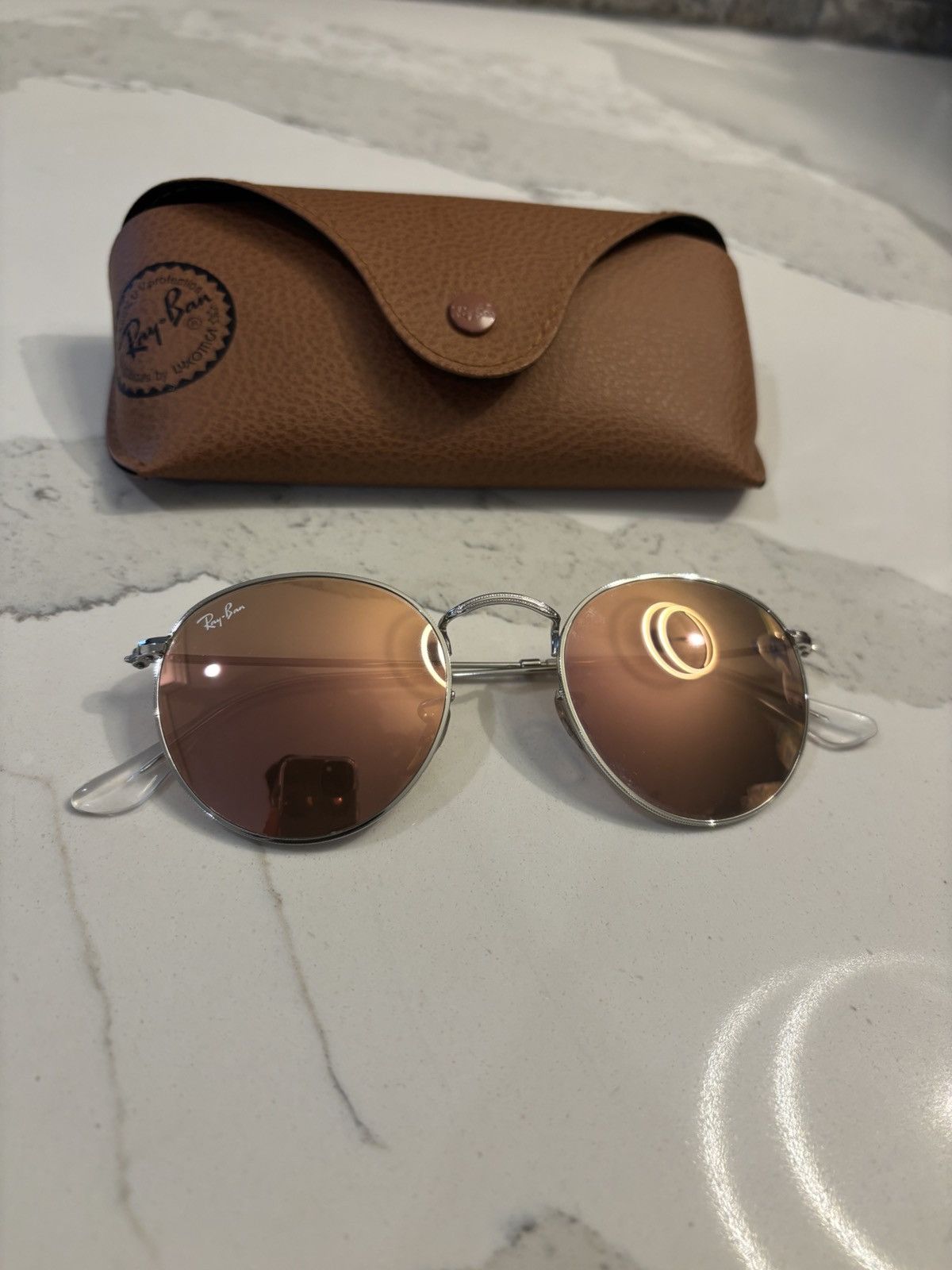 RayBan Ray Ban RB3447 Round Metal Polished Silver Size ONE SIZE - 1 Thumbnail