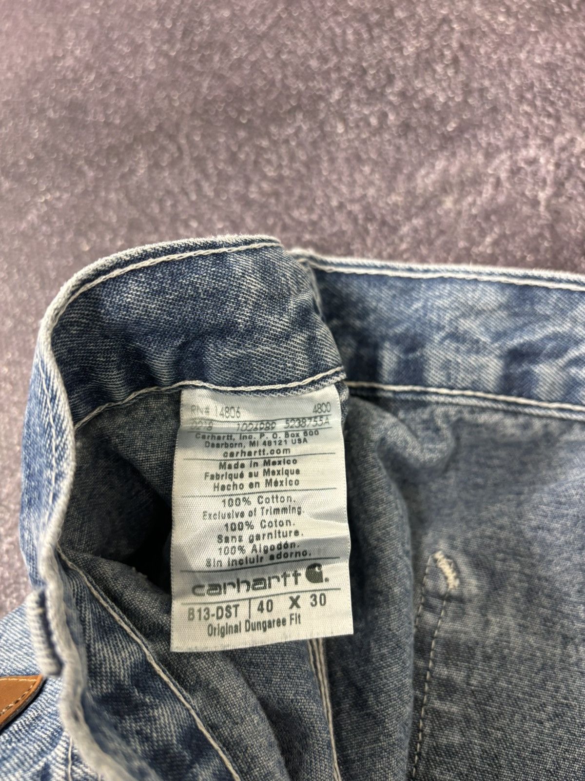 Carhartt Vintage 90s Carhartt Denim Dungaree Fit Hype Baggy Jeans Size US 40 / EU 56 - 17 Thumbnail