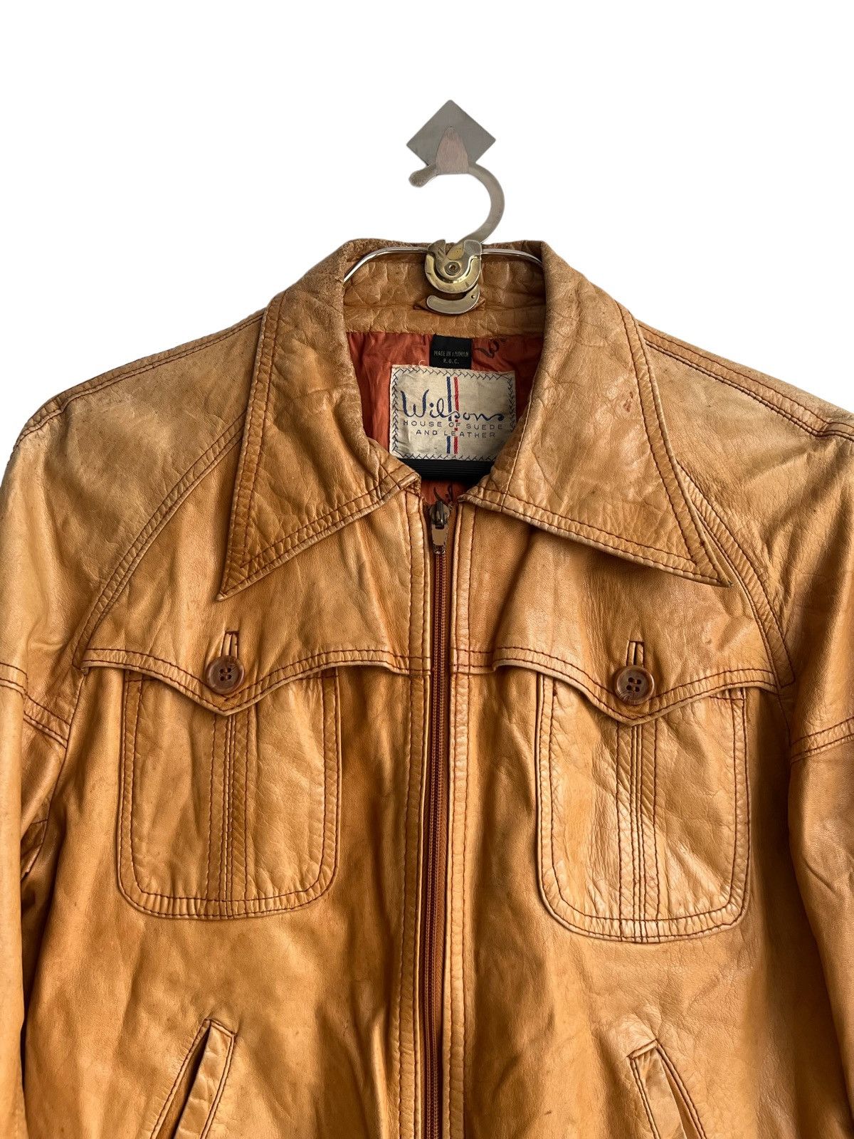 Aero Leathers 50/60s Wilson Leather Broken Horsehide Biker Leather Jacket Size US S / EU 44-46 / 1 - 3 Thumbnail