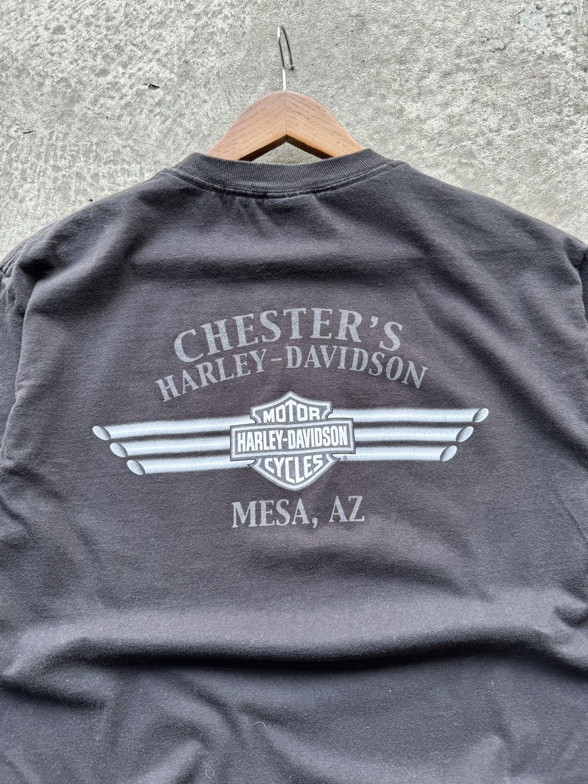 Harley Davidson × Vintage Vintage Harley Davidson black streetwear graphic print tee Size US L / EU 52-54 / 3 - 4 Thumbnail