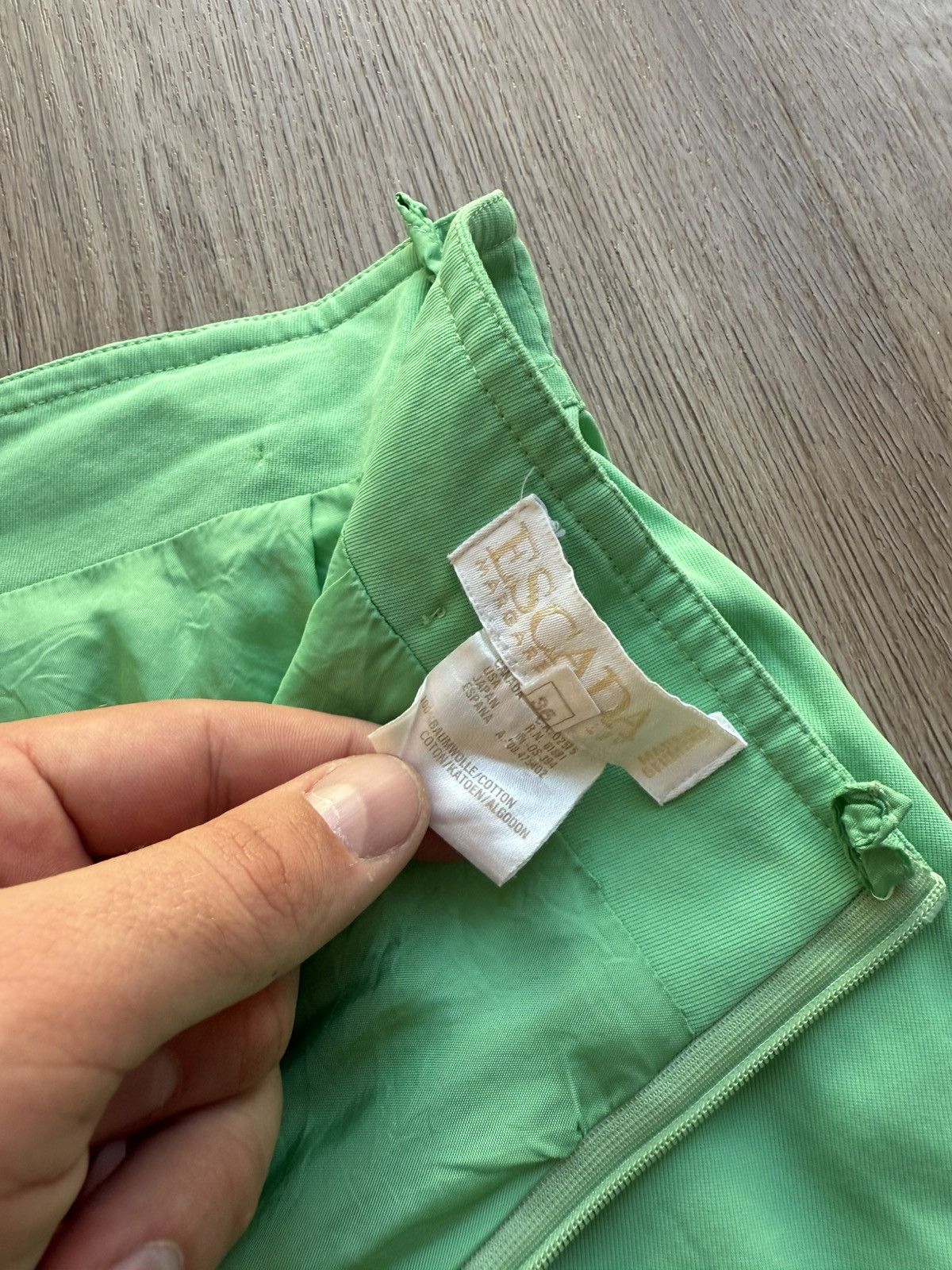Escada Vintage Escada Green Cotton Midi Skirt Size 36" / US 14 / IT 50 - 8 Thumbnail