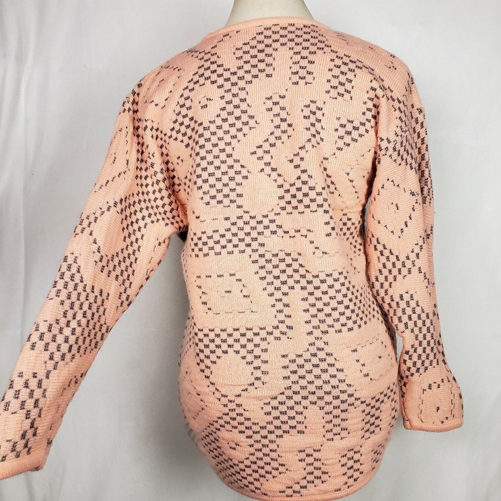 Vintage Vintage Pink Zipper Shoulder Sweater M-L 80s-90s Geometric Size M / US 6-8 / IT 42-44 - 6 Thumbnail