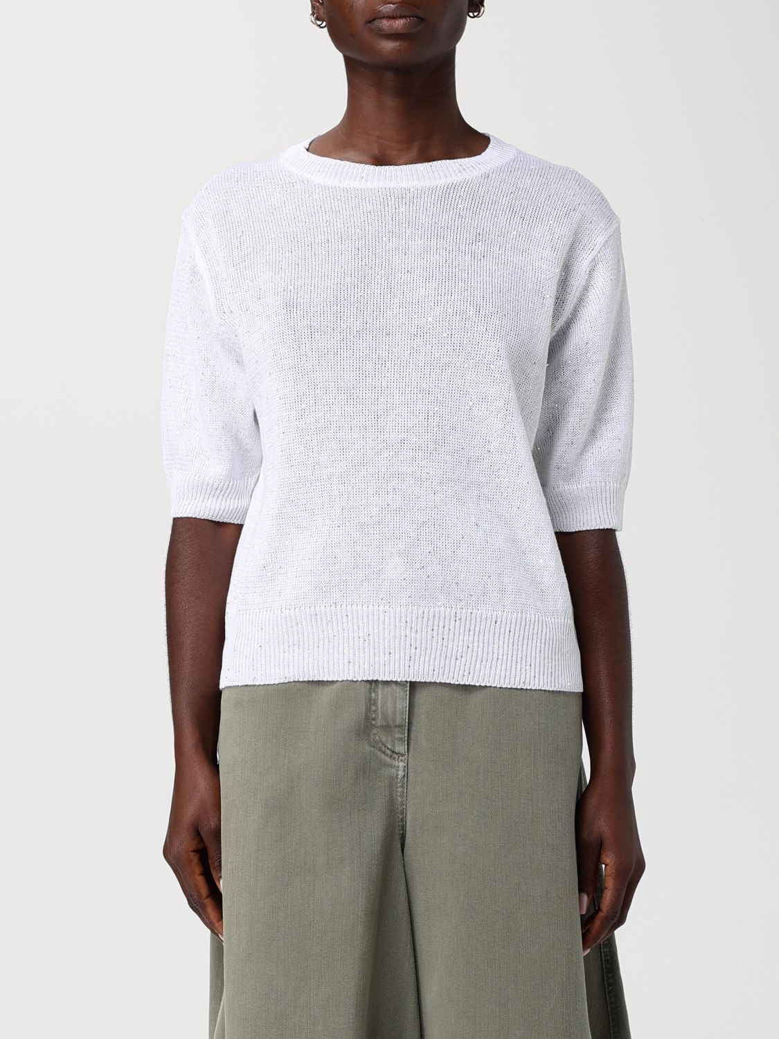Brunello Cucinelli Brunello Cucinelli Sweater Woman White Size S / US 4 / IT 40 - 1 Thumbnail