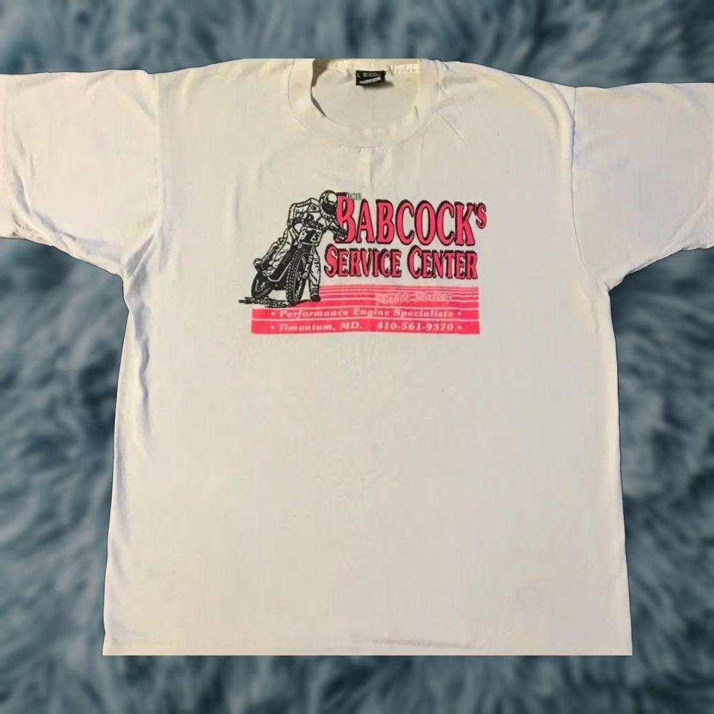 Vintage VINTAGE 80s Bob Babcocks Service Center Faded Distress Shirt M Biker Mechanic Grunge Shirt Size US M / EU 48-50 / 2 - 1 Thumbnail