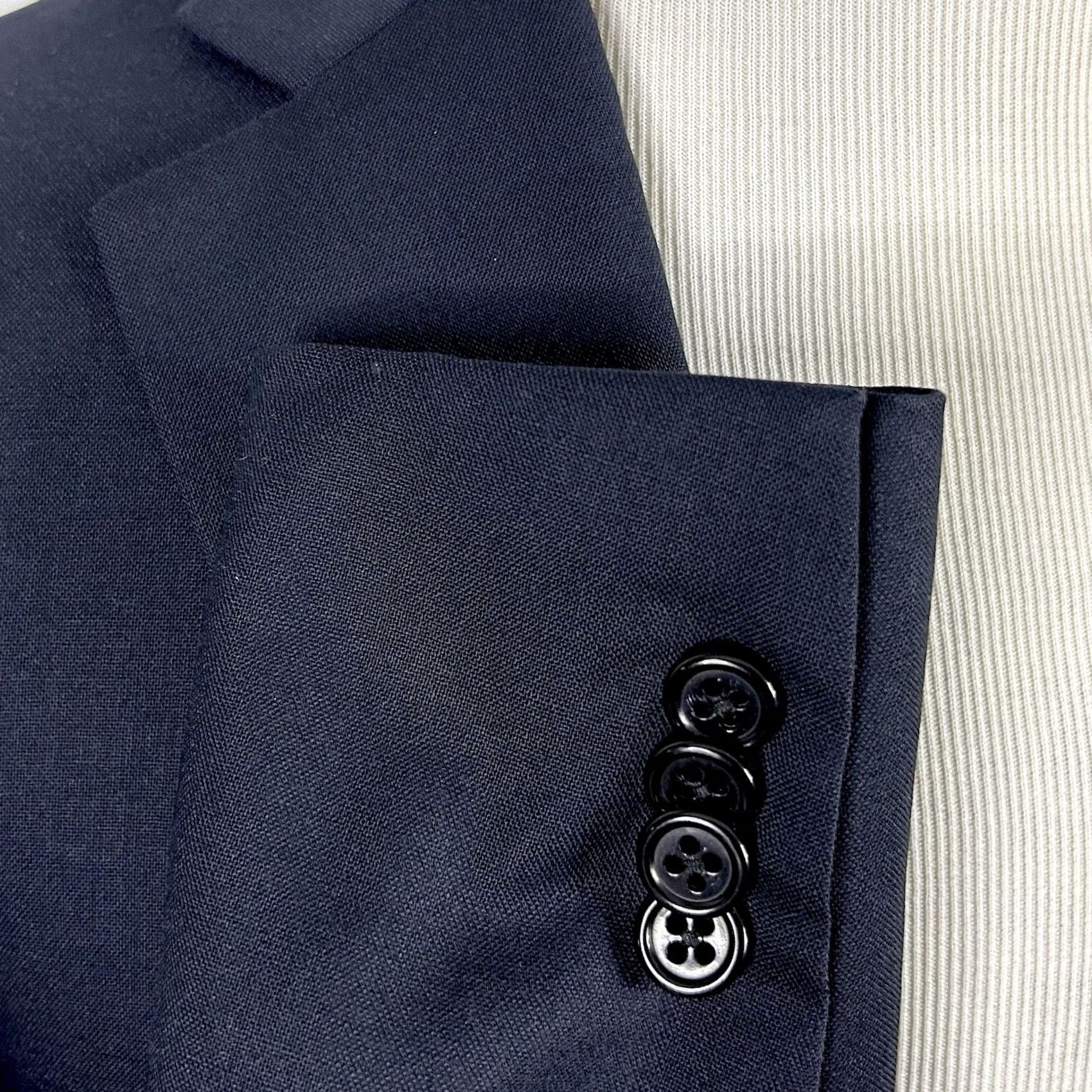 Hart Schaffner Marx Hart Schaffner Marx Sport Coat 40L Dark Navy Blue Wool Two Button Vented Mens Size US XS / EU 42 / 0 - 5 Thumbnail