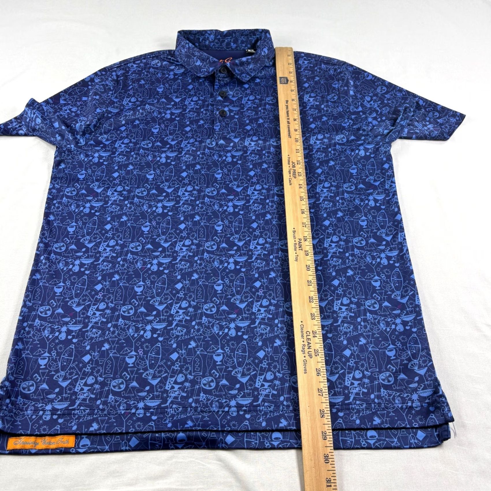 Robert Graham Robert Graham Polo Shirt Men L Blue Golf Performance Stretch Short Sleeve Collared Button-Front Size US L / EU 52-54 / 3 - 6 Thumbnail