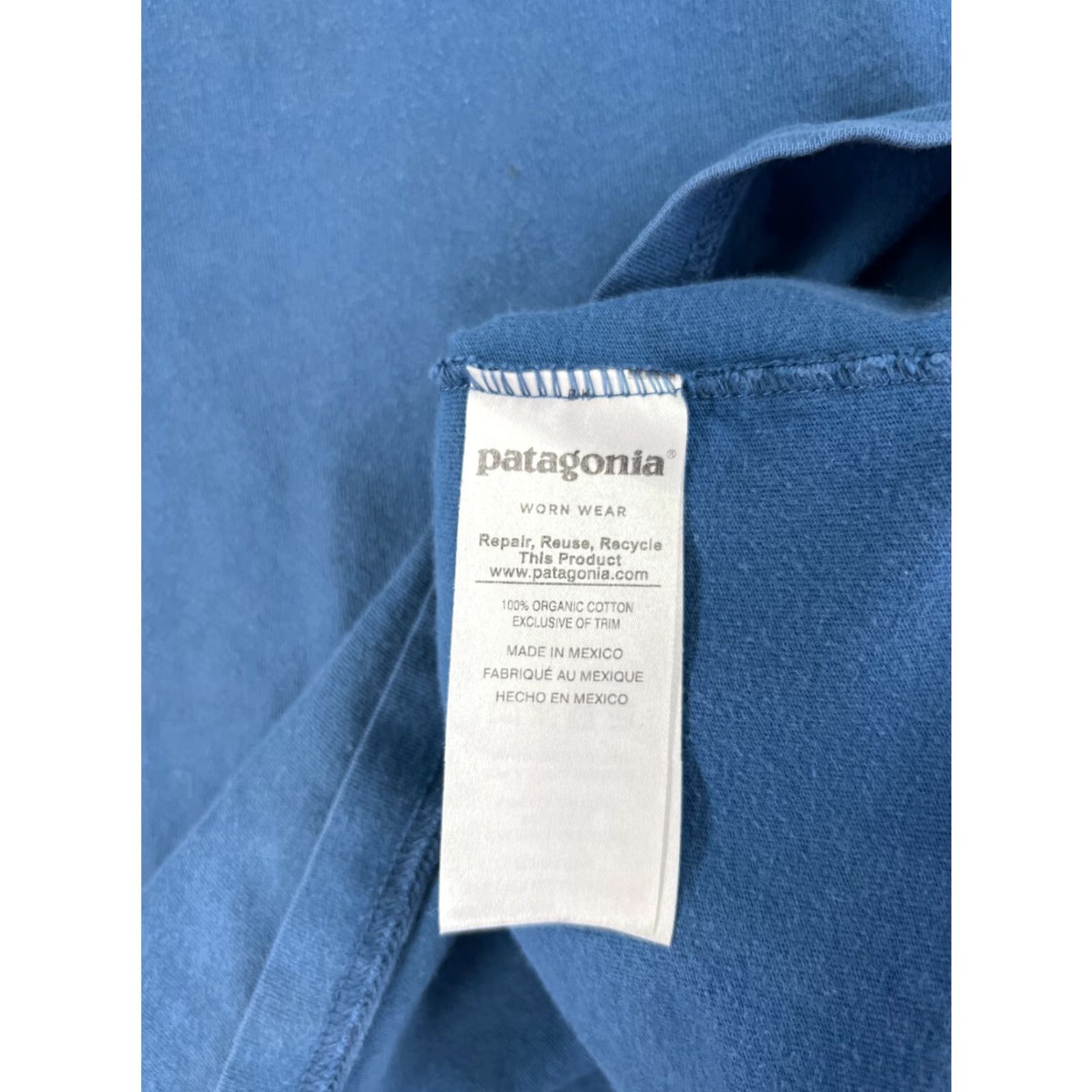 Patagonia Patagonia Shirt Men XL Blue Short Sleeve Crew Neck Cotton Jersey Logo T-Shirt 90s USA (All Seasons) Mens Size US XL / EU 56 / 4 - 4 Thumbnail