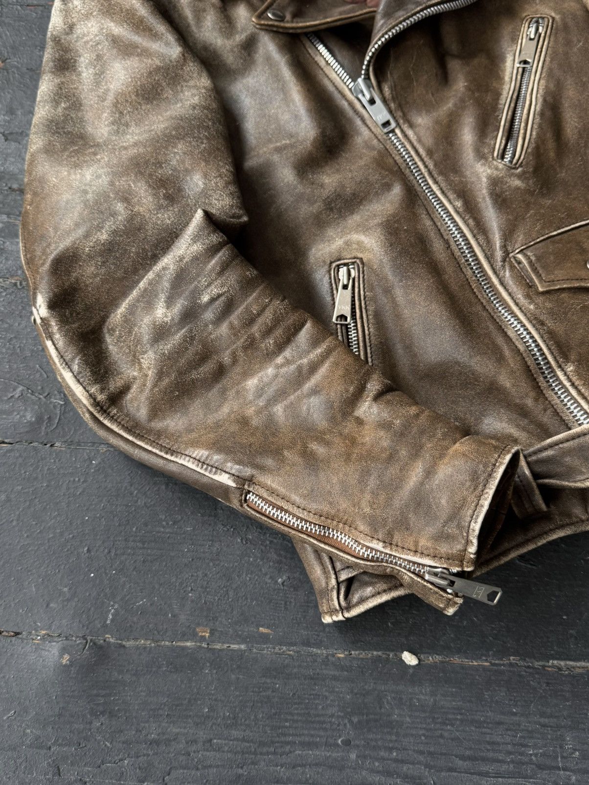 Genuine Leather Vintage German Cowhide Leather Motorcycle Jacket Distressed Size US L / EU 52-54 / 3 - 21 Thumbnail