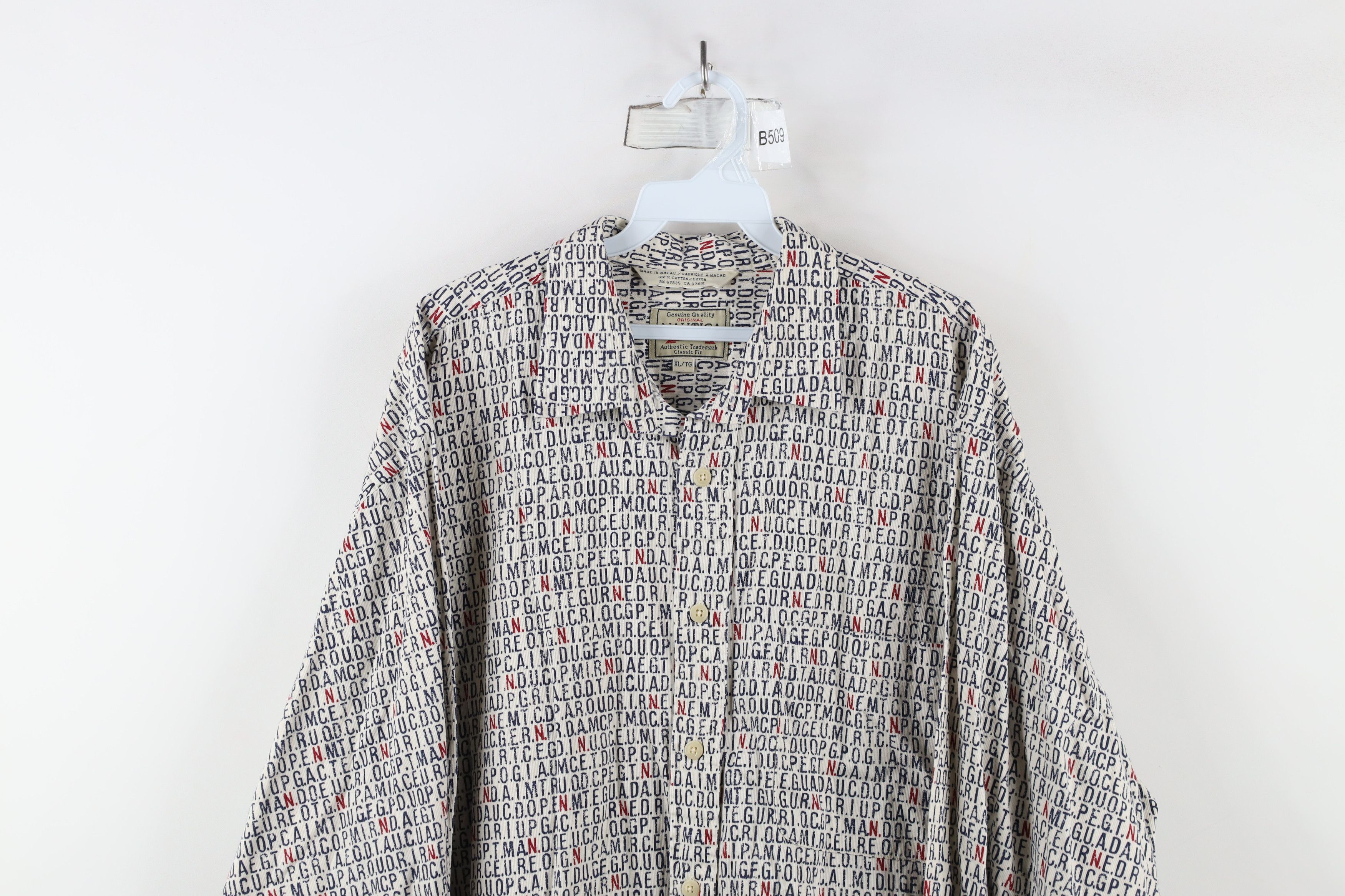 Nautica × Vintage Vintage 90s Nautica All Over Print Button Down Shirt Size US XL / EU 56 / 4 - 2 Thumbnail