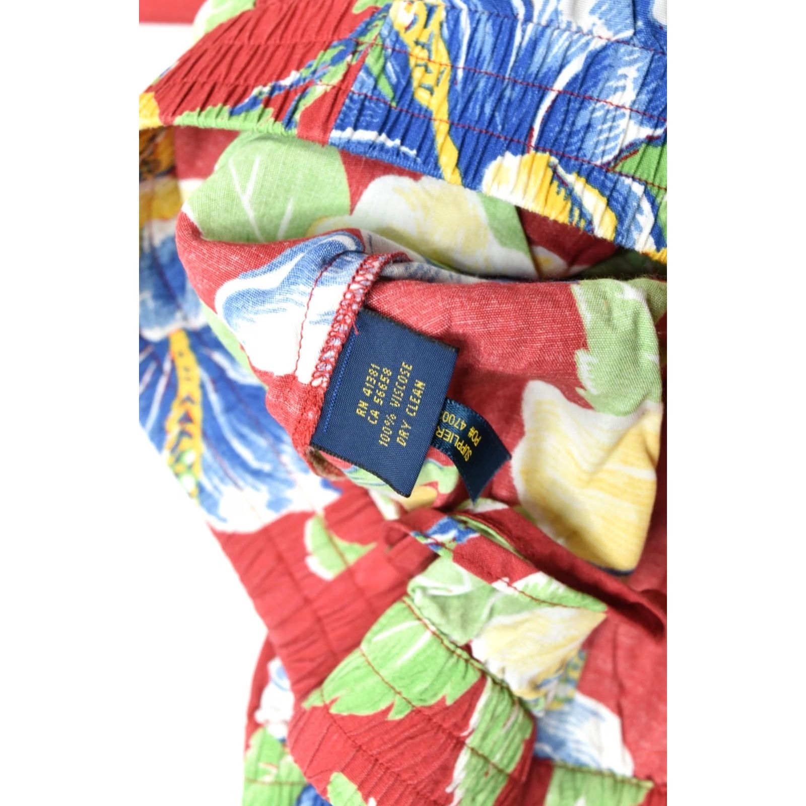Polo Ralph Lauren Polo Ralph Lauren Tropical Hibiscus Floral Pants Red Pull-On Stretch Womens 12 Regular Straight Ank les Size 34" / US 12 / IT 48 - 6 Thumbnail