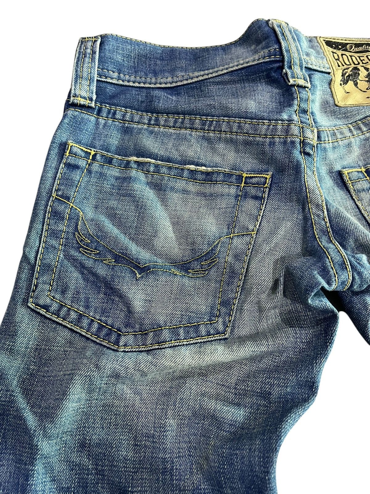 If Six Was Nine × Japanese Brand 🇯🇵 FLARE Y2K RODEO CROWNS DISTRESSED DENIM Size 31" - 5 Thumbnail