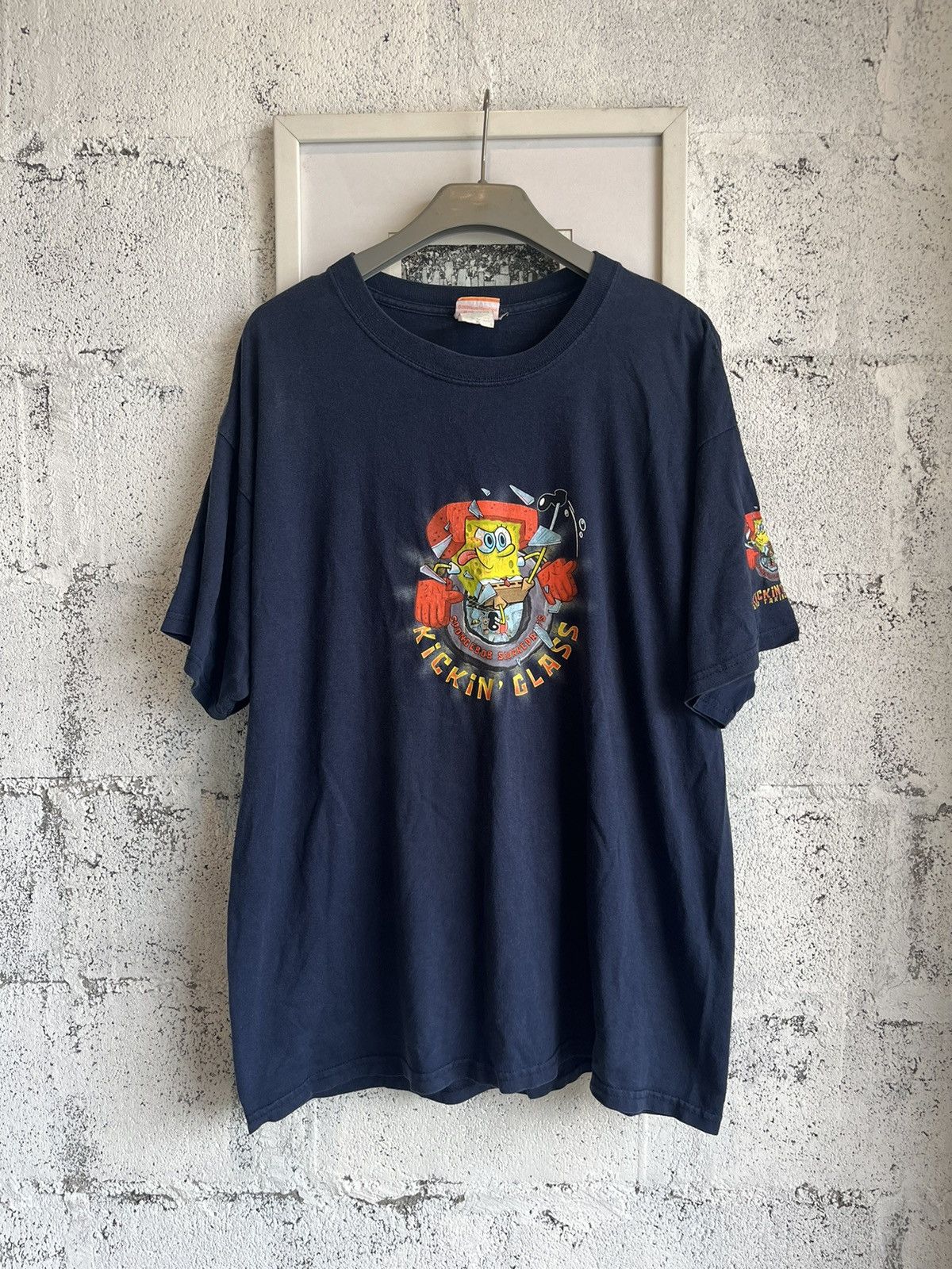Nickelodeon × Vintage Vintage SpongeBob SquarePants Kickin Glass 2002’s T-shirt Size US XL / EU 56 / 4 - 2 Thumbnail