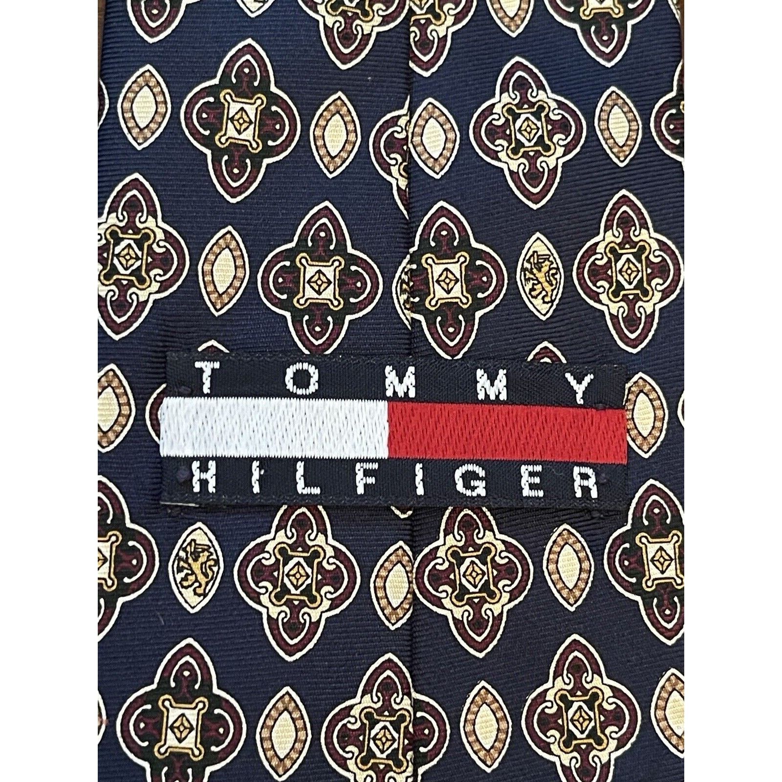 Tommy Hilfiger Tommy Hilfiger Blue Burgundy 100% Italian Silk Made In Usa Size ONE SIZE - 8 Thumbnail
