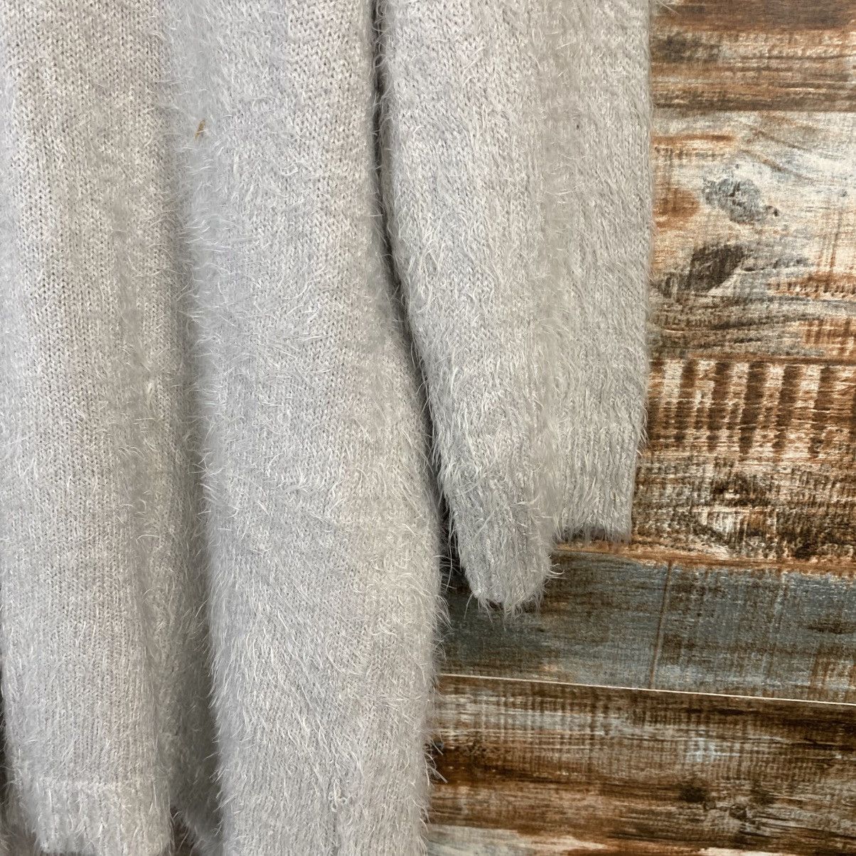 Homespun Knitwear DL Khalita Gray Cardigan Fur shaggy Knitwear #C1095 Size XL / US 12-14 / IT 48-50 - 16 Thumbnail