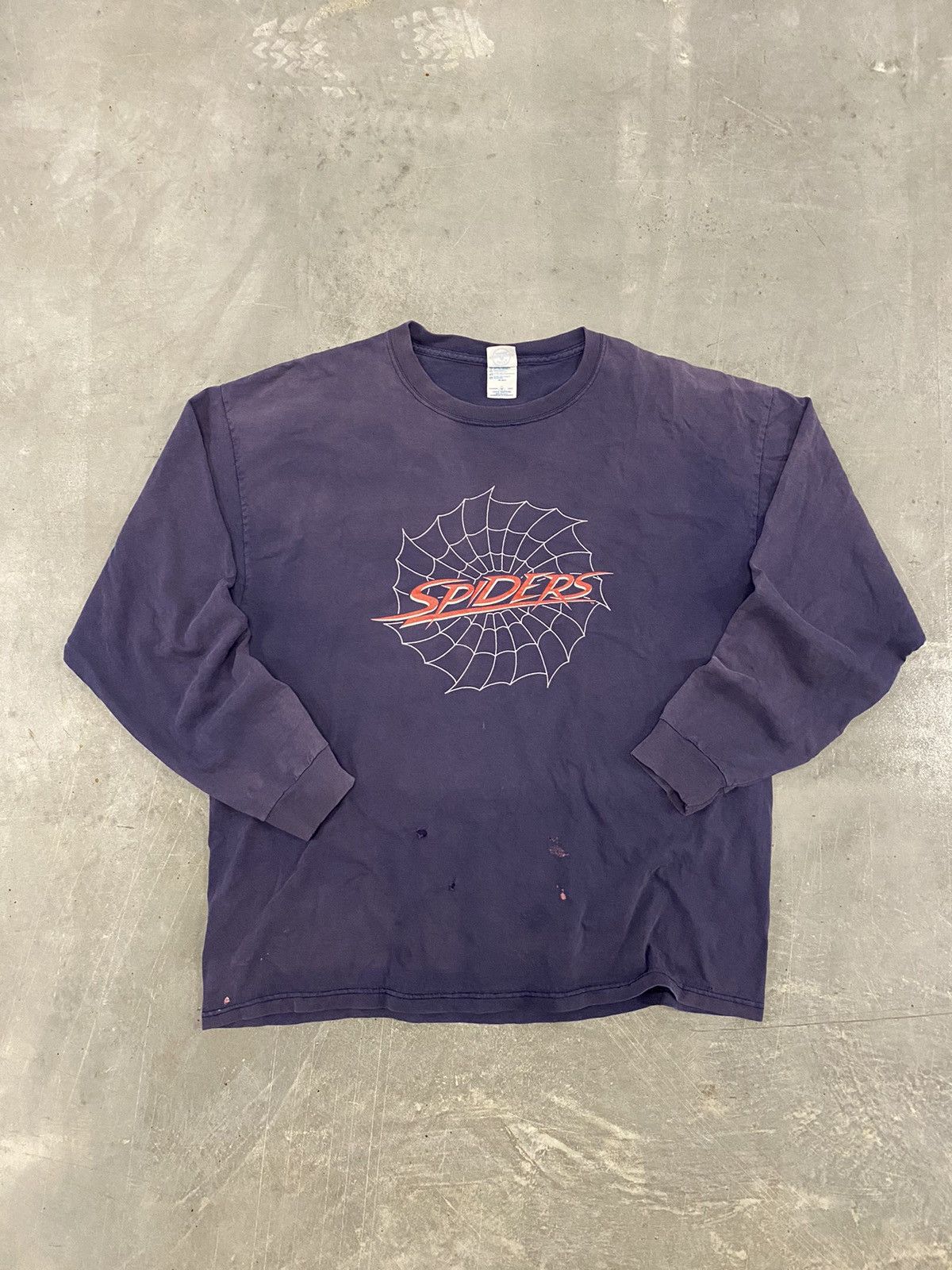 Crazy 90s spider web faded archive erd longsleeve shirt