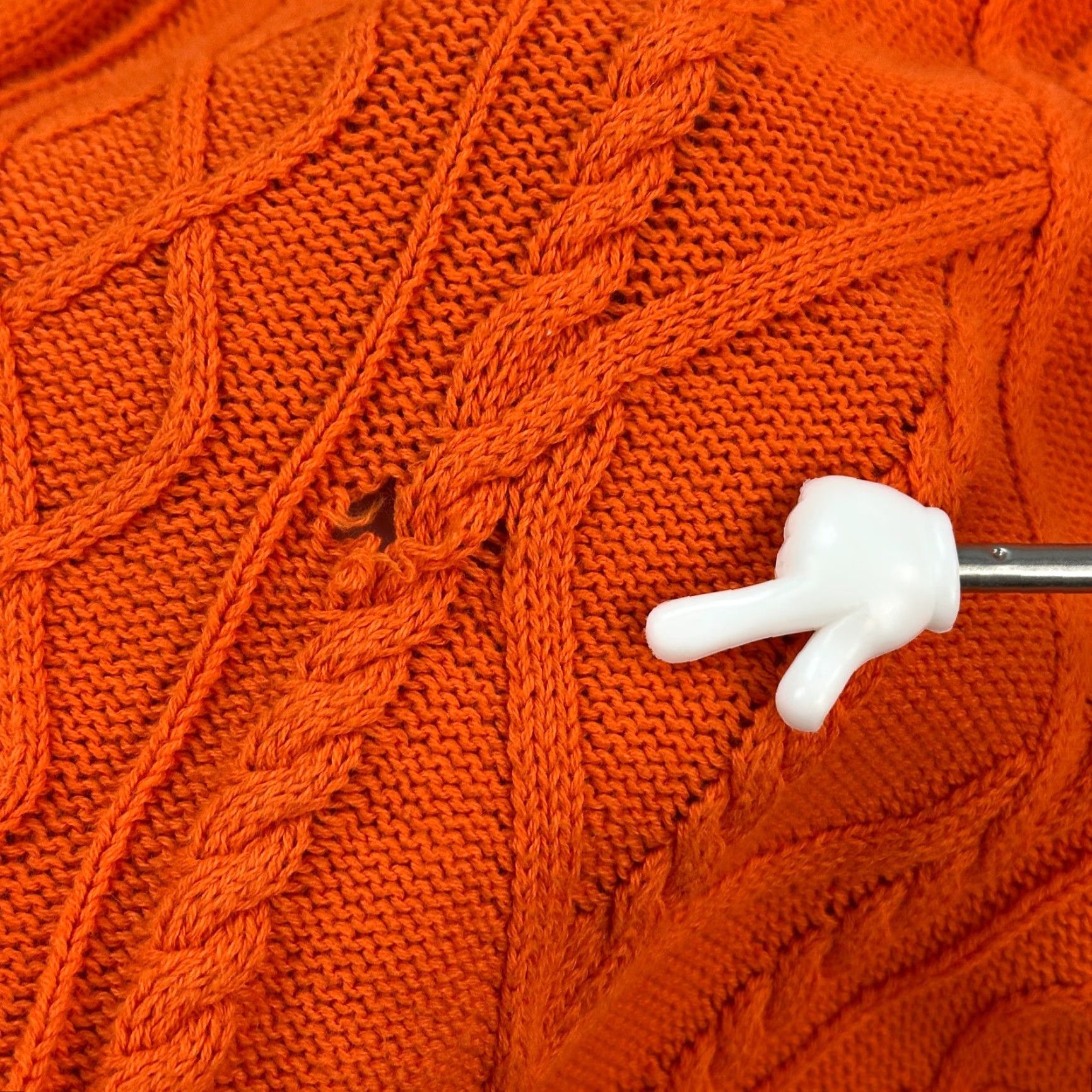 Lacoste Lacoste Mens Orange Vintage Washed Cable Knit Pullover Sweater 7 (XL) Preppy" Size US XL / EU 56 / 4 - 4 Thumbnail