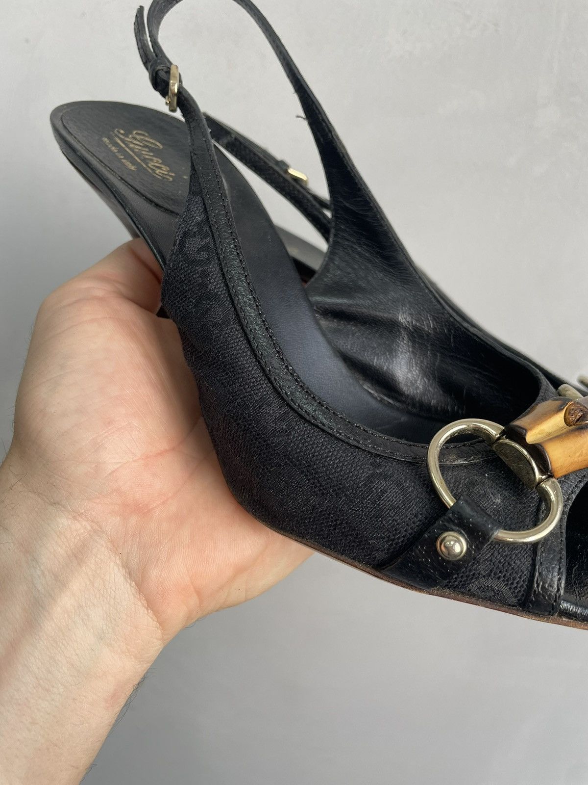 Gucci Rare monogram heel leather Gucci sneakers summer 37 size Size US 7 / IT 37 - 4 Thumbnail