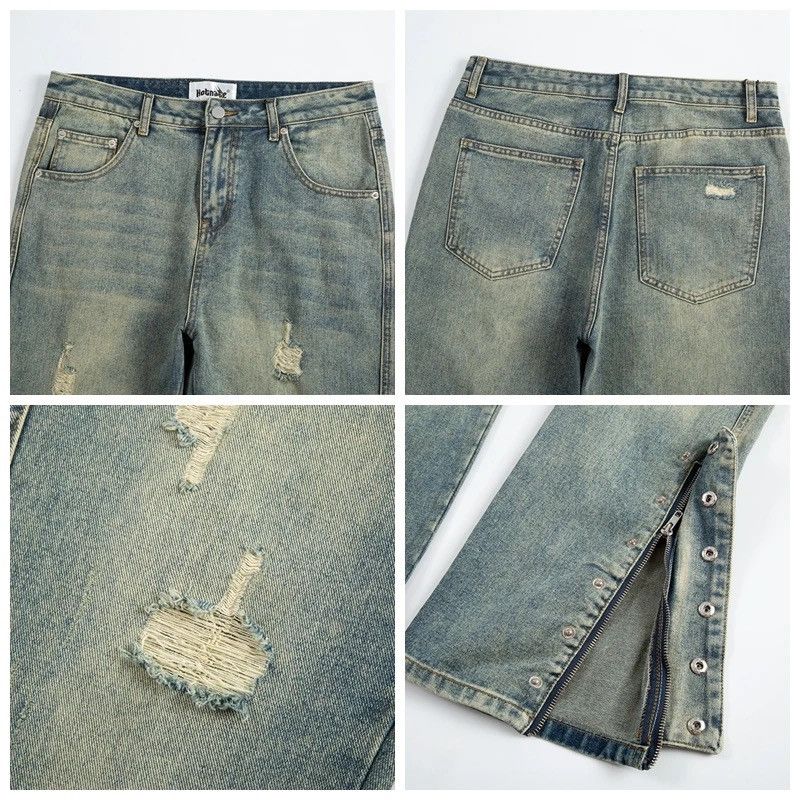 Japanese Brand × Vintage Distressed relaxed jeans side button Size US 30 / EU 46 - 6 Thumbnail