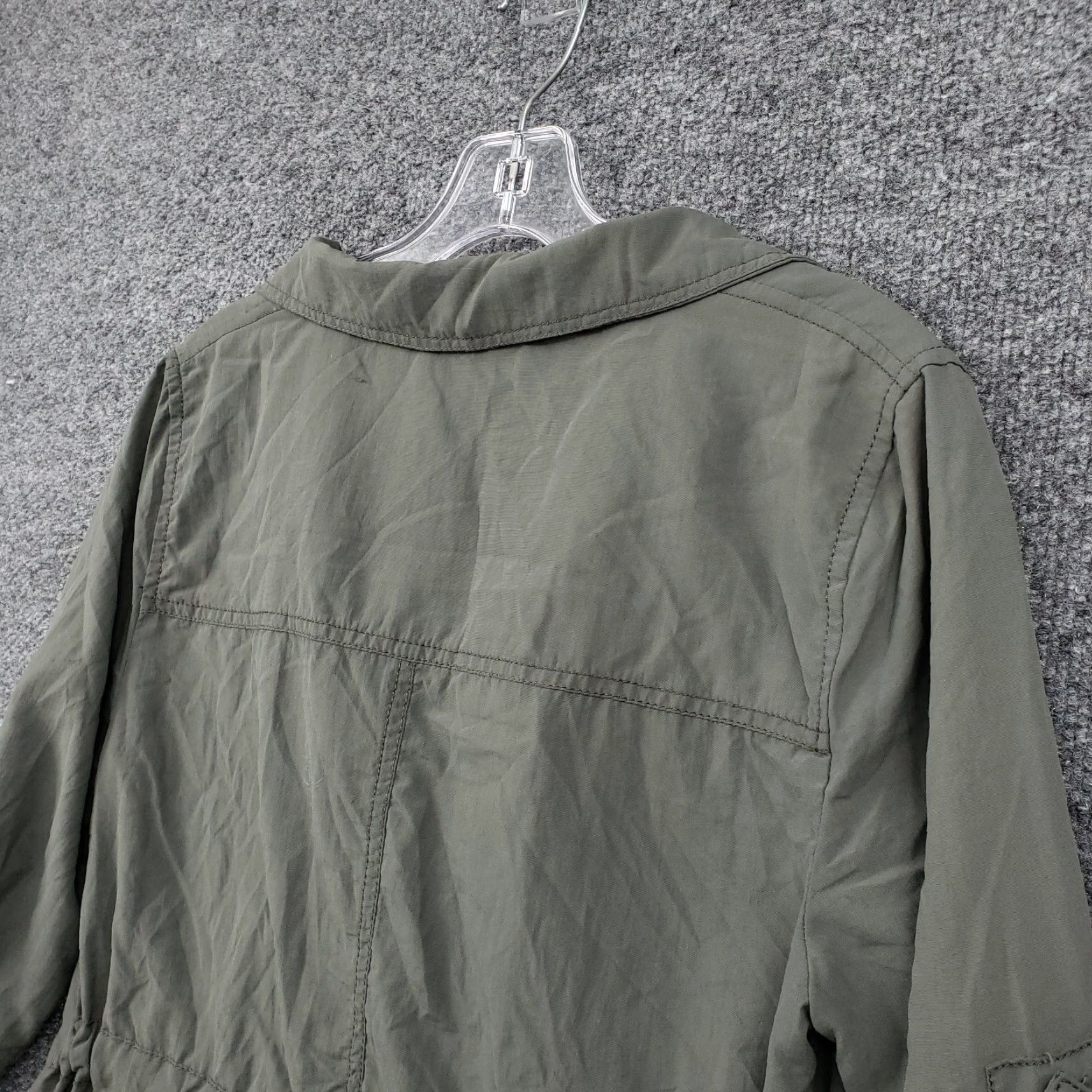 Ann Taylor Loft Jacket Womens XS Green Utility Collared Back Tie Nylon Jacket Size XS / US 0-2 / IT 36-38 - 6 Thumbnail