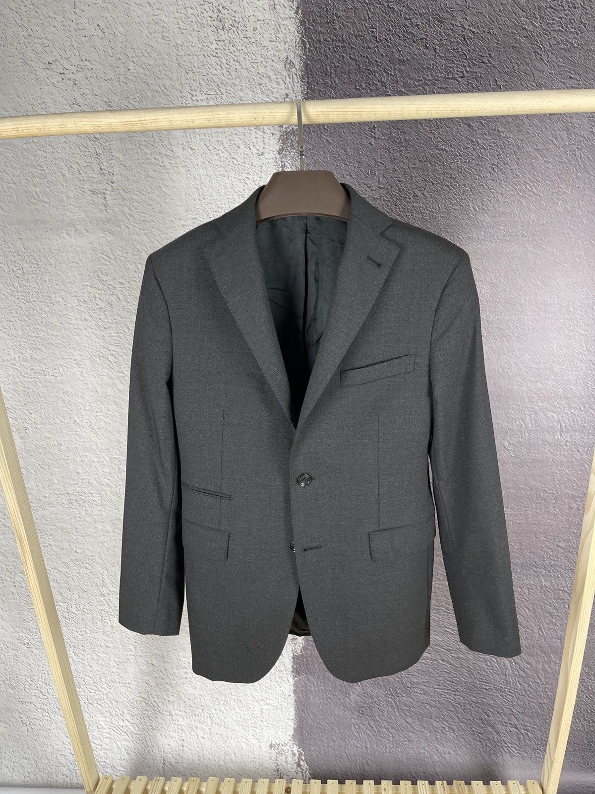 image of Italian Designers x Tagliatore Wool 2 Button Blazer Sport Coat in Grey, Men's (Size 36R)