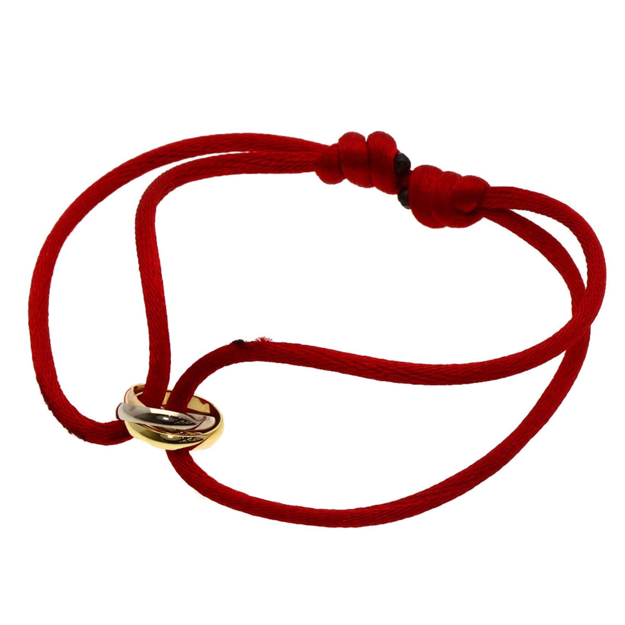 Cartier Cartier Trinity Red Cord Bracelet 18K Yellow Gold/18K Pink White Gold Women's CARTIER Size ONE SIZE - 1 Thumbnail
