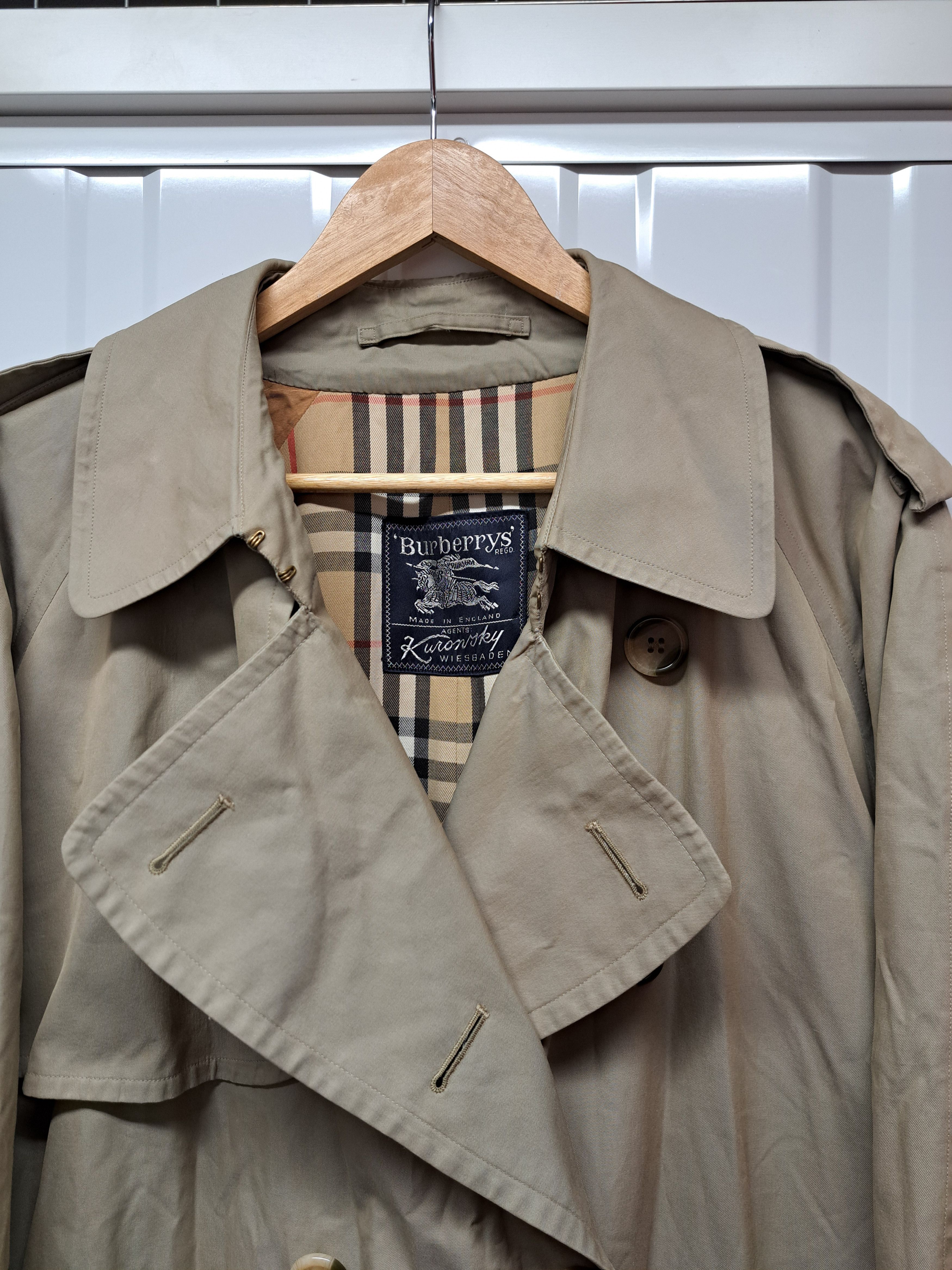 Burberry Vintage 90s Burberrys Double Breasted Trench Coat Nova Check Size US XL / EU 56 / 4 - 4 Thumbnail
