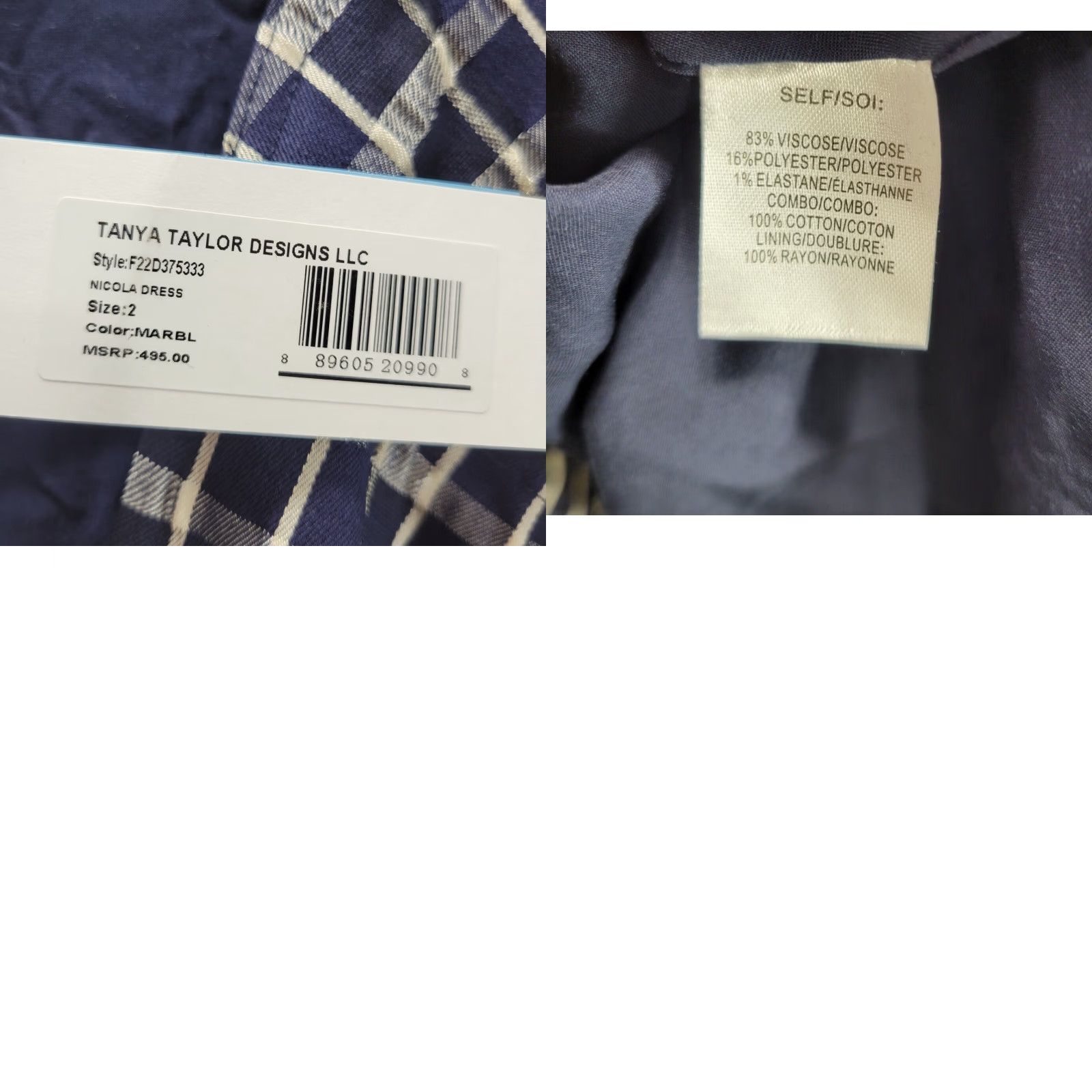 Tanya Taylor Tanya Taylor Dress Womens Nicola Mini Dress Sz 2 Blue Plaid Belted V-Neck Lined New Size XS / US 0-2 / IT 36-38 - 8 Thumbnail