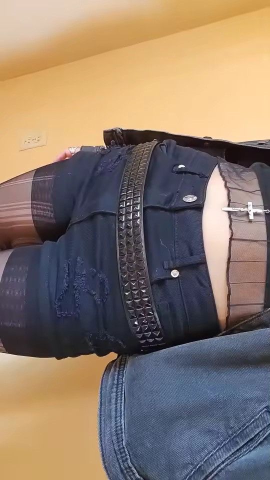 Japanese Brand Triple-Row Black Studded Punk Belt - 3.7cm Vegan Leather Size 32 - 10 Thumbnail