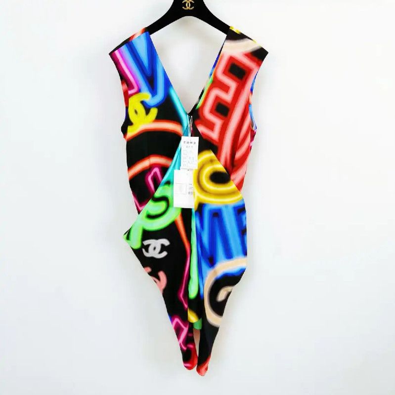 Chanel Chanel Multicolor Silk Women's Dress 0089 Size S / US 4 / IT 40 - 1 Thumbnail